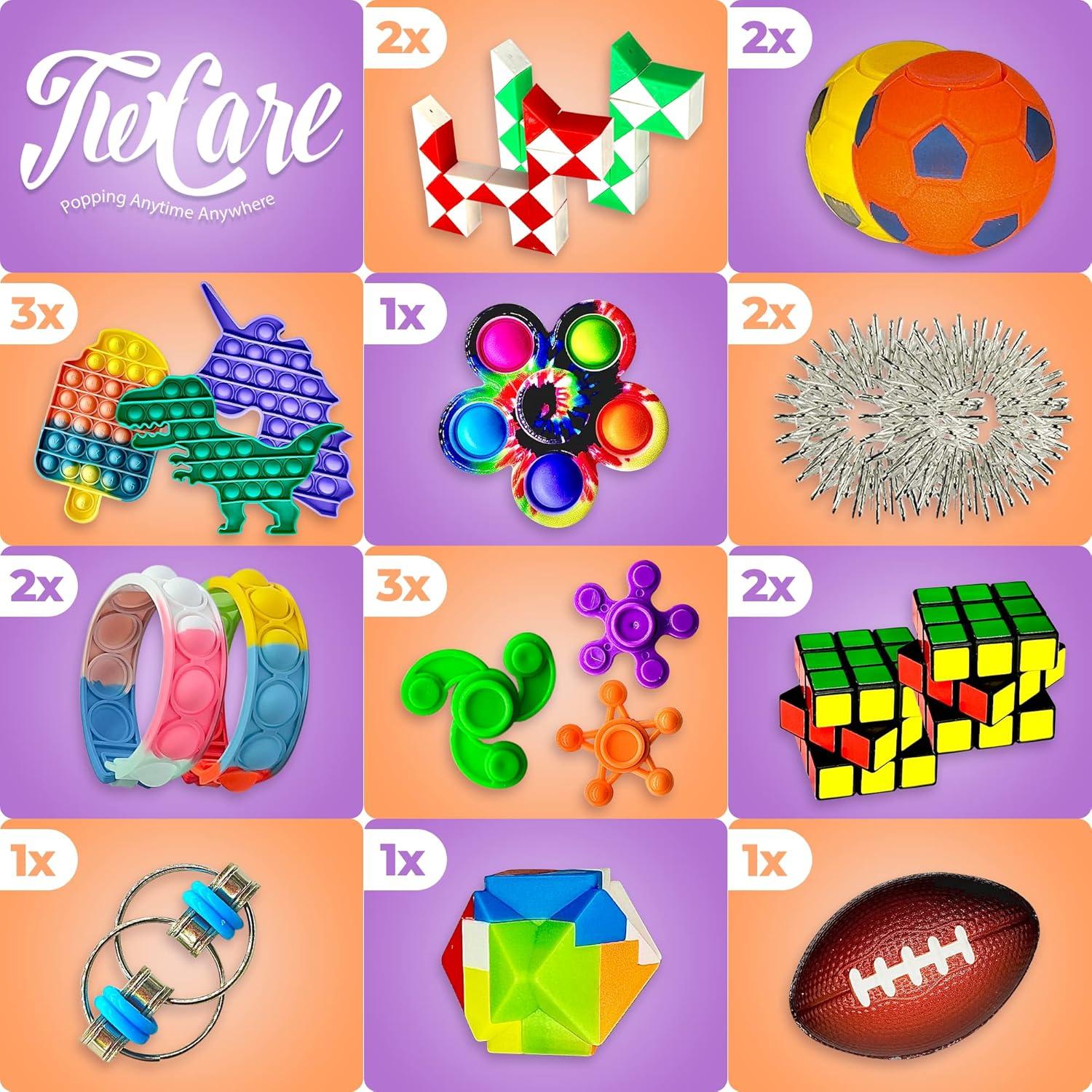 120 Pack Fidget Toys Set,Pop Sensory Party Favors Gifts for Kid Adult Boy Girl ADHD Autism Stress Relief Stocking Stuffers Autistic Bulk Goodie Bag Pinata Filler Treasure Box Classroom Prizes School