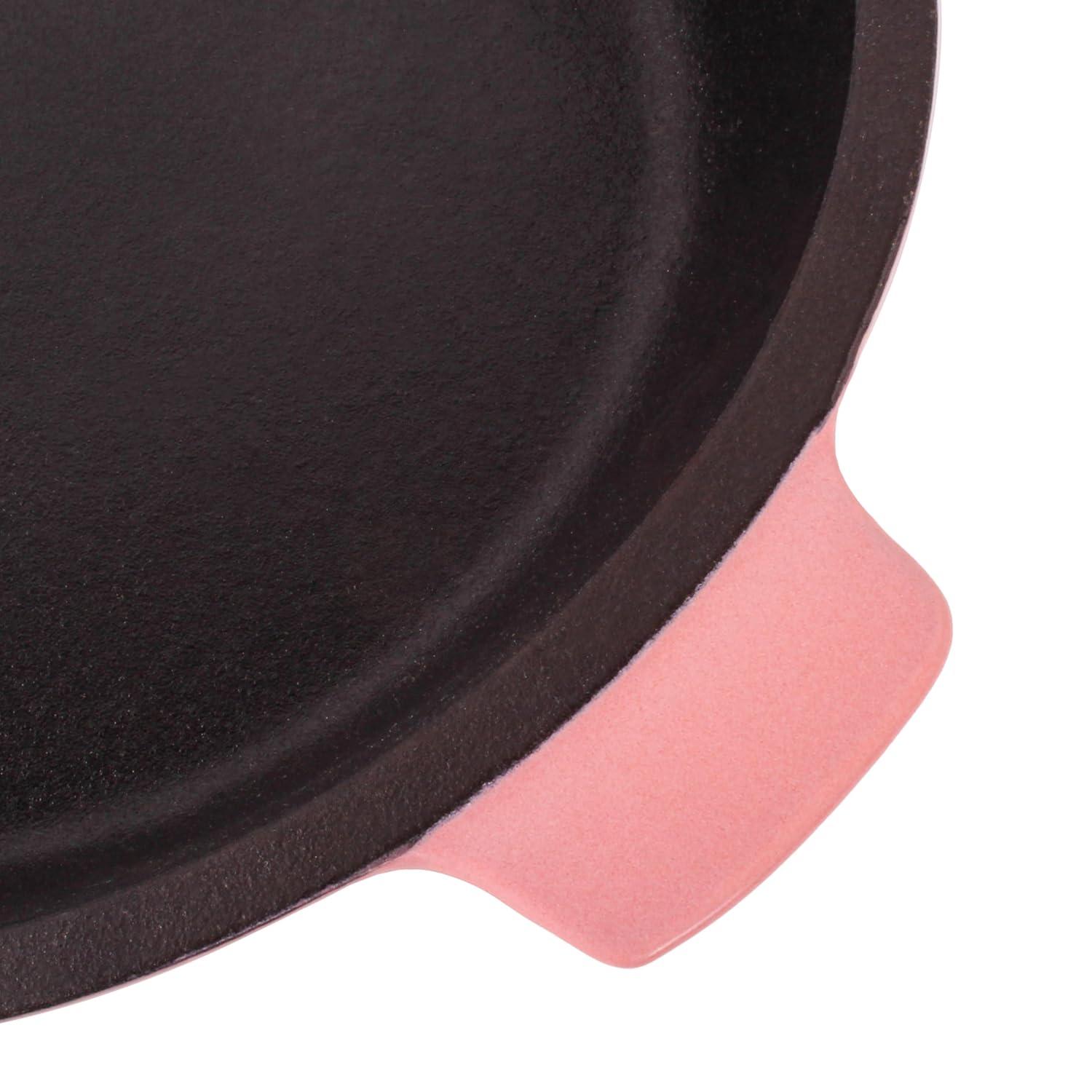 BergHOFF Neo 2Pc Cast Iron Cookware Set, 10" Fry Pan & 11" Grill Pan, Pink