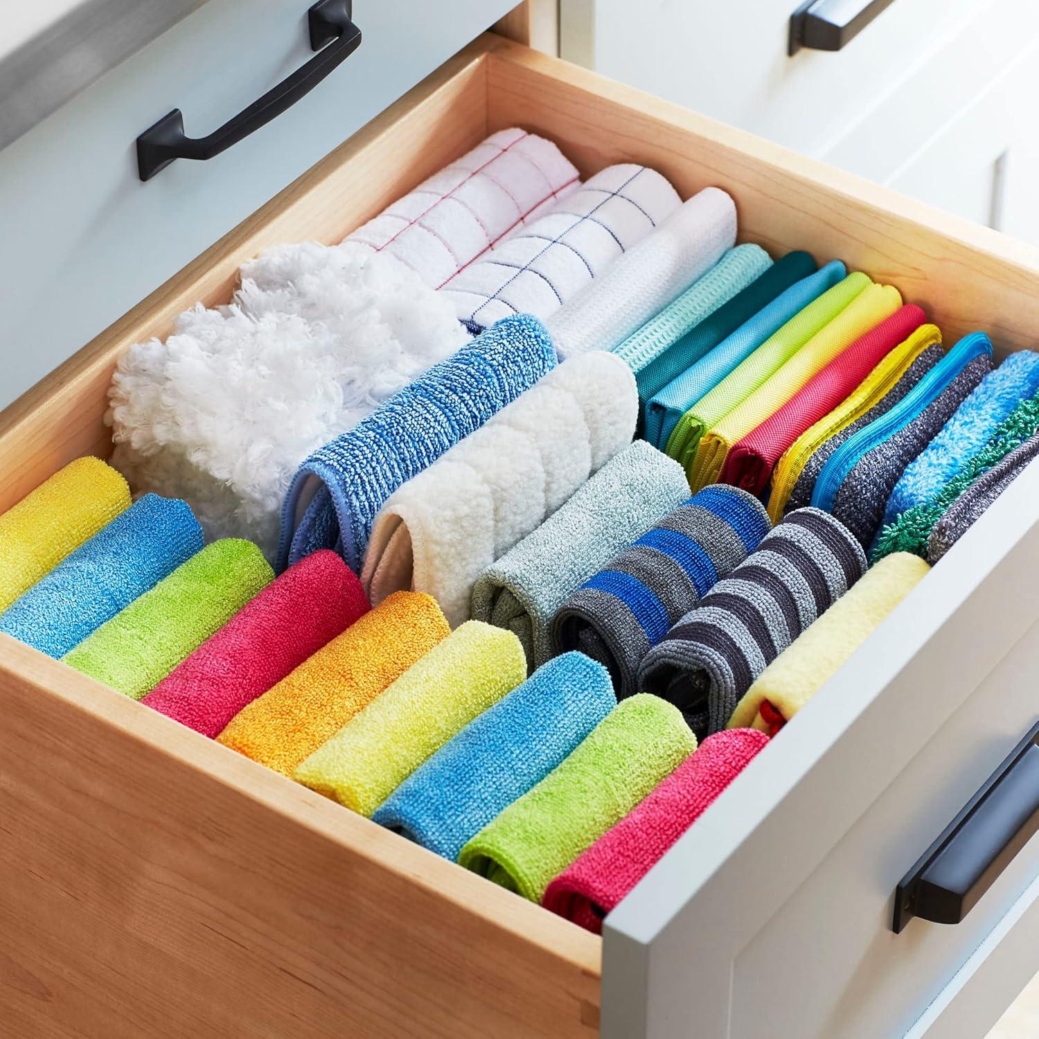 E-Cloth Home Cleaning Set with Microfiber Cleaning Cloths for Cars, Bathroom, Kitchen, & More - Microfiber Towels That Clean with No Added Chemicals - 8 Specialized Cloths in Assorted Colors