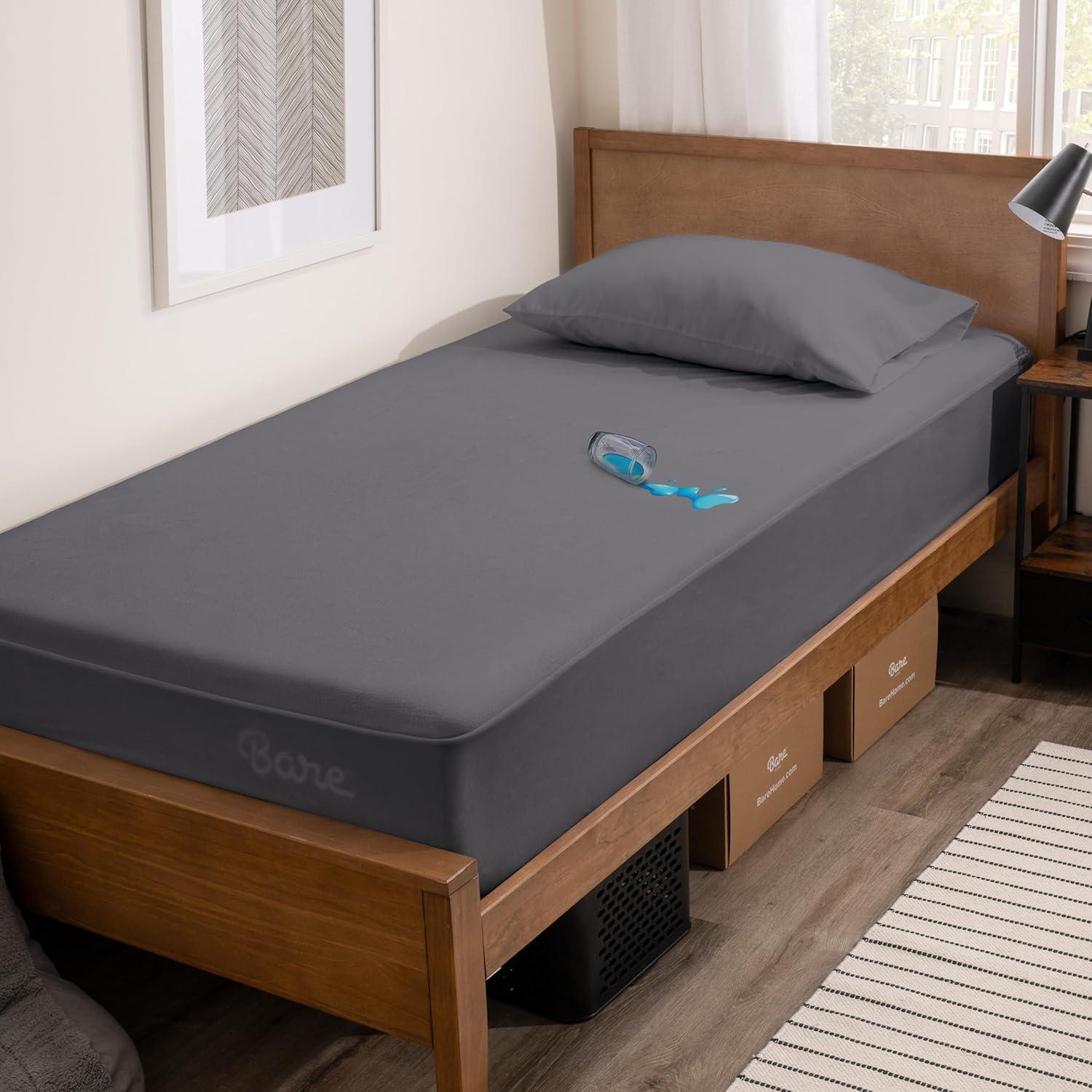 Bare Home Waterproof Fitted Mattress Protector Mattress Protector Case Pack