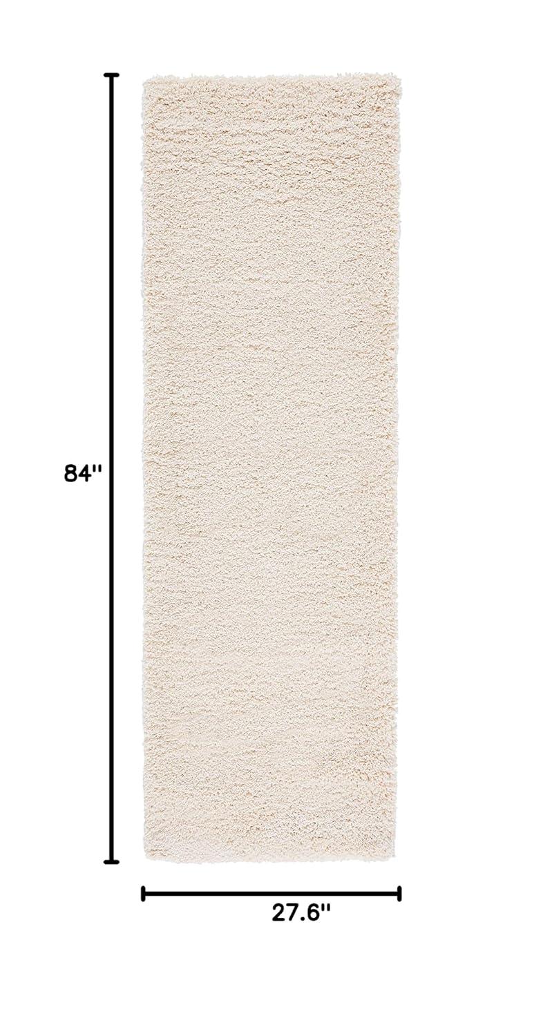 Santa Monica Shag SGN725 Power Loomed Indoor Runner Rug - Ivory - 2'3"x7' - Safavieh