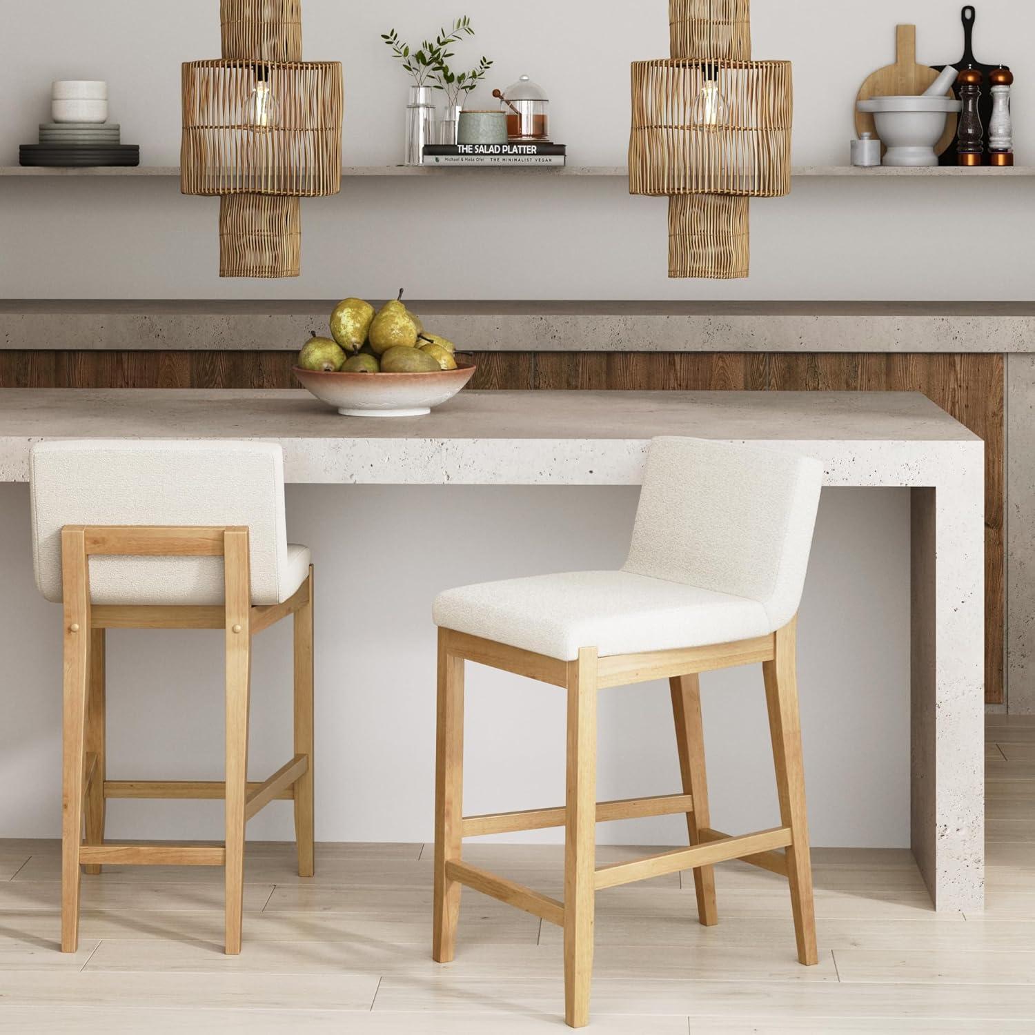 Nathan James Upholstered Wooden Stool