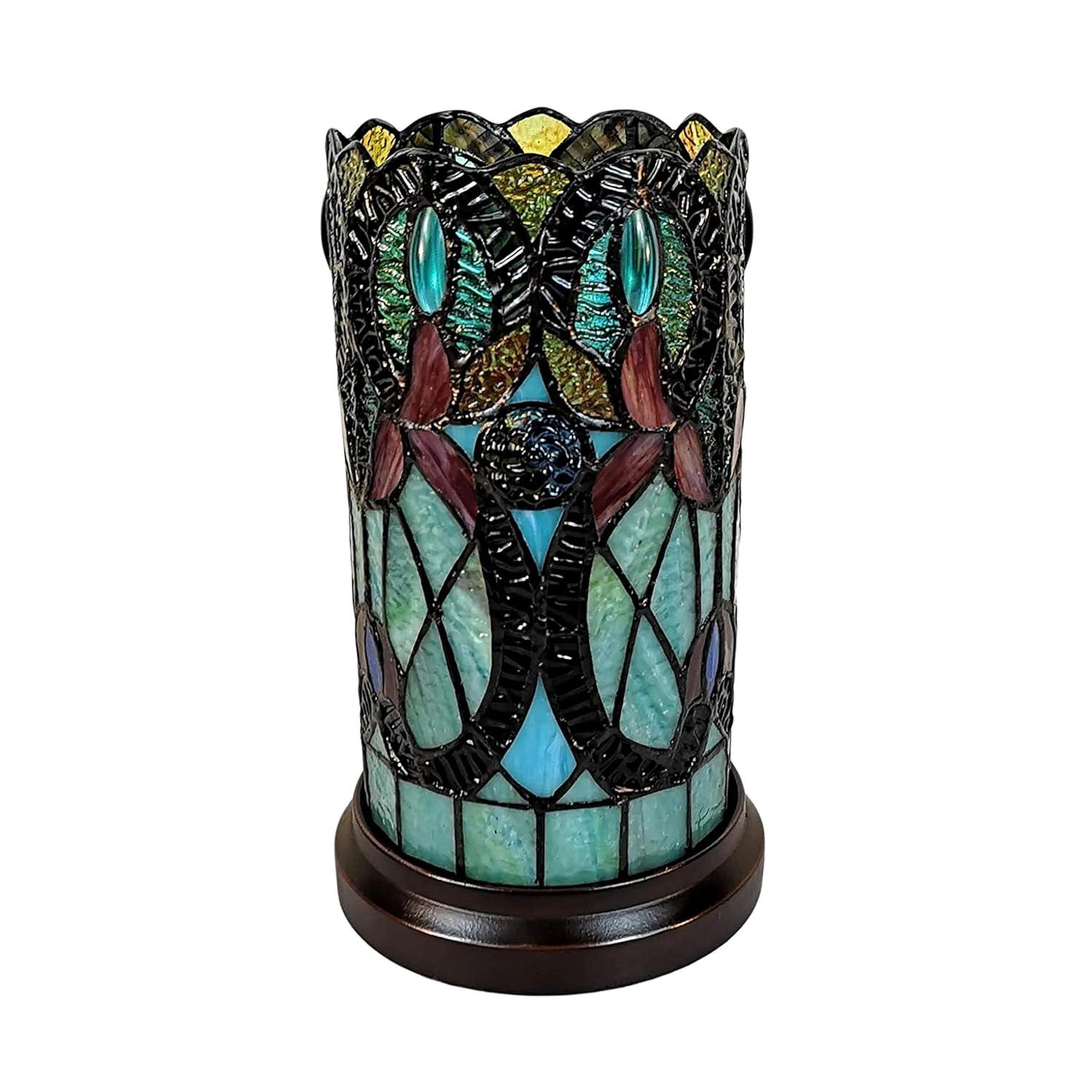 Amora Lighting Tiffany Style Floral Design Table Lamp 12" High