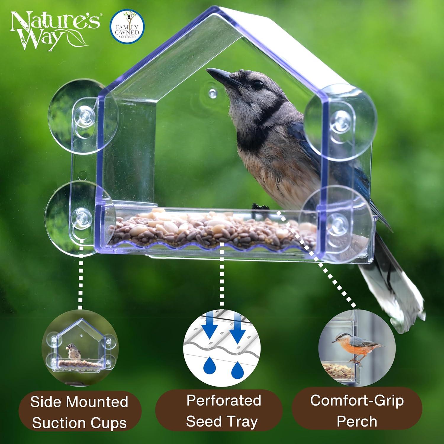 Nature's Way Clear View Window Bird Feeder