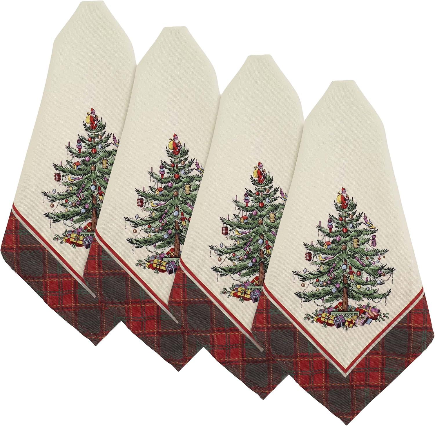 Christmas Tree Tartan Napkins Set of Four