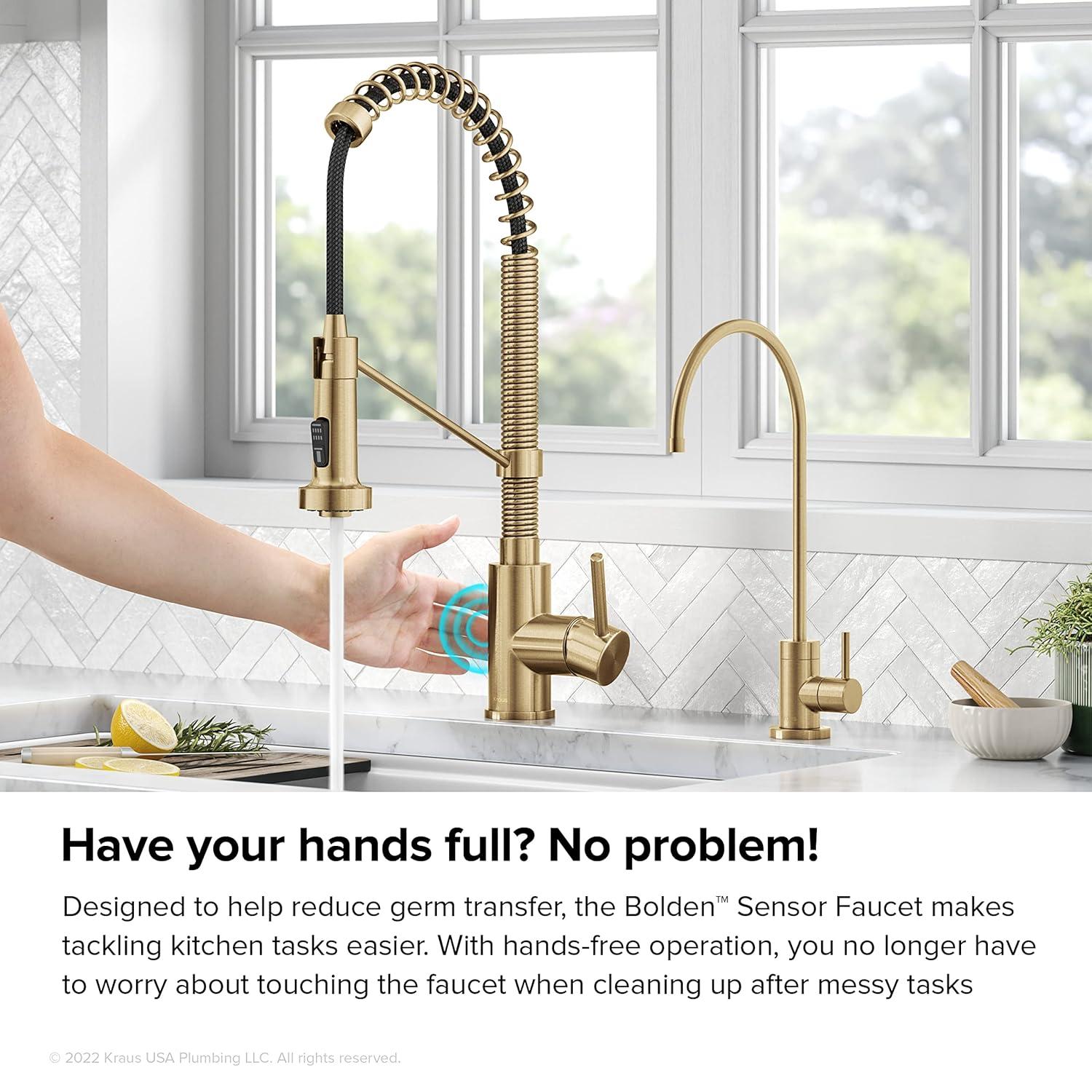 Kraus Bolden Touchless Sensor Commercial Style 2-Function Single Handle Pull-Down Kitchen Faucet