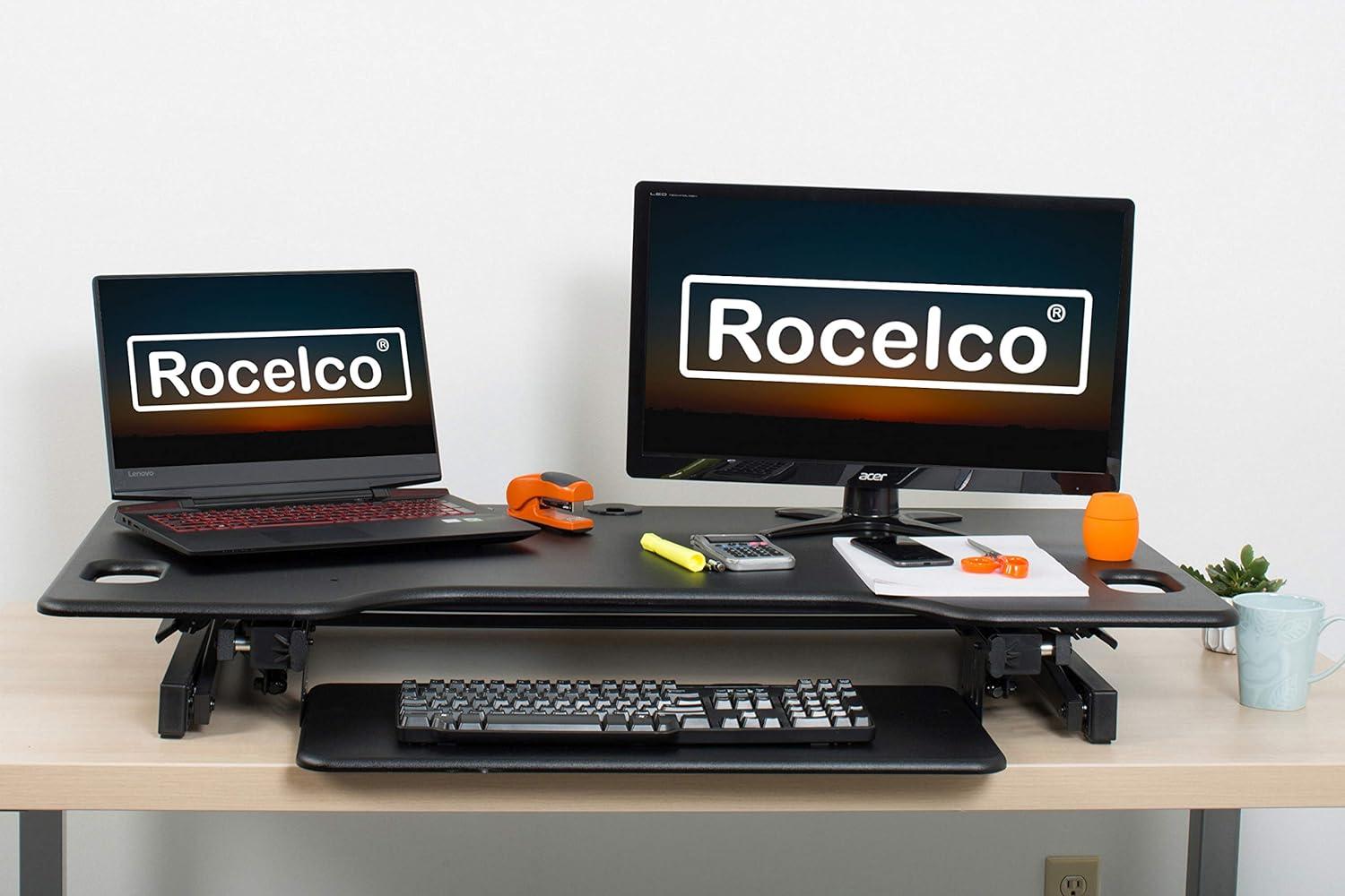 Height Adjustable Sit To Standing Desk Riser - Rocelco