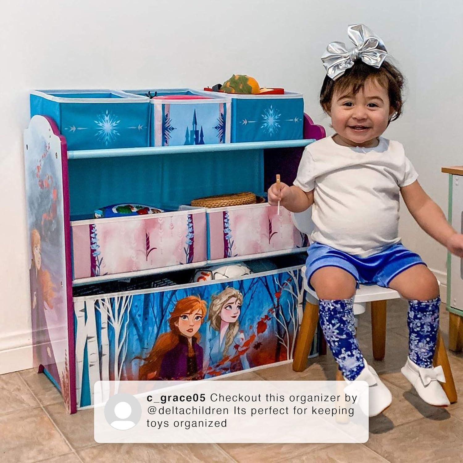 Disney Frozen 2 Design and Store 6 Bin Kids' Toy Organizer - Delta Children