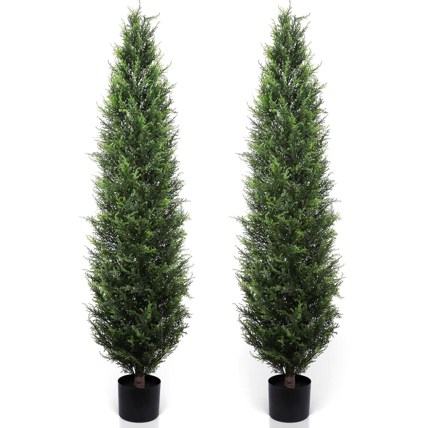 DR.Plazen 2 Pack 33 Leaves  Lifelike Artificial Boston Fern Plants, Premium Faux Greenery for Home Office Porch Decor, Hanging or Pot Display, Indoor/Outdoor Use (Pot Not Included)​