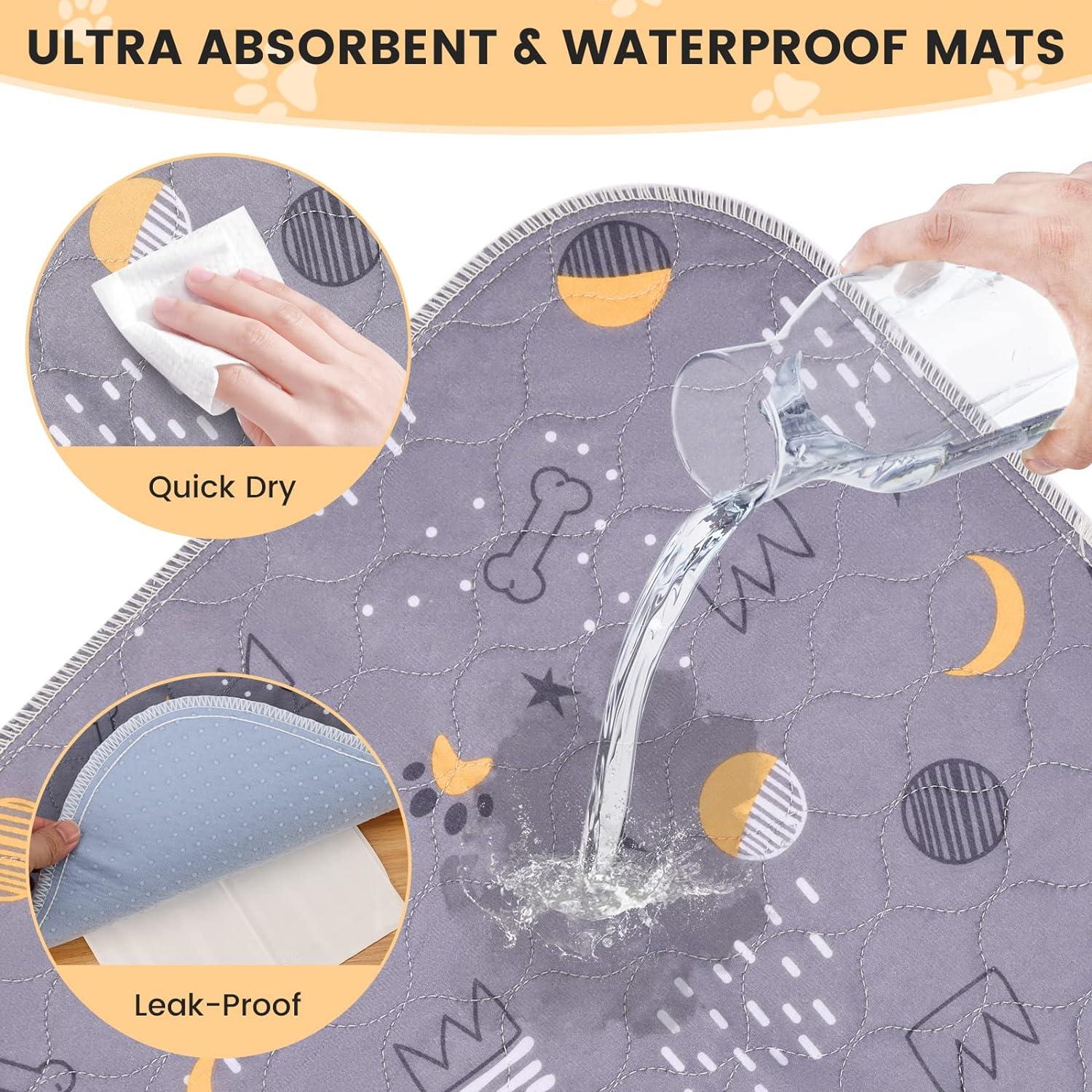 UPSKY Washable Pee Pads for Dogs 2 Pack Reusable Puppy Pads Pet Training Pads Dog Potty Pads 34”x36”