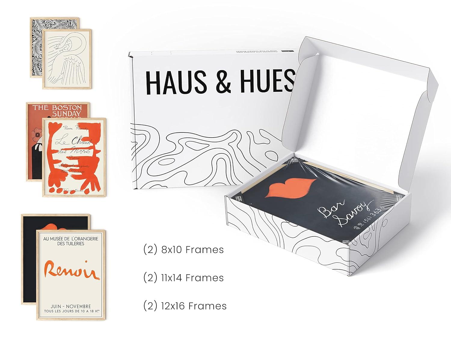 Vintage Red and Black Art Prints with Beige Pennsylvania Oak Frames