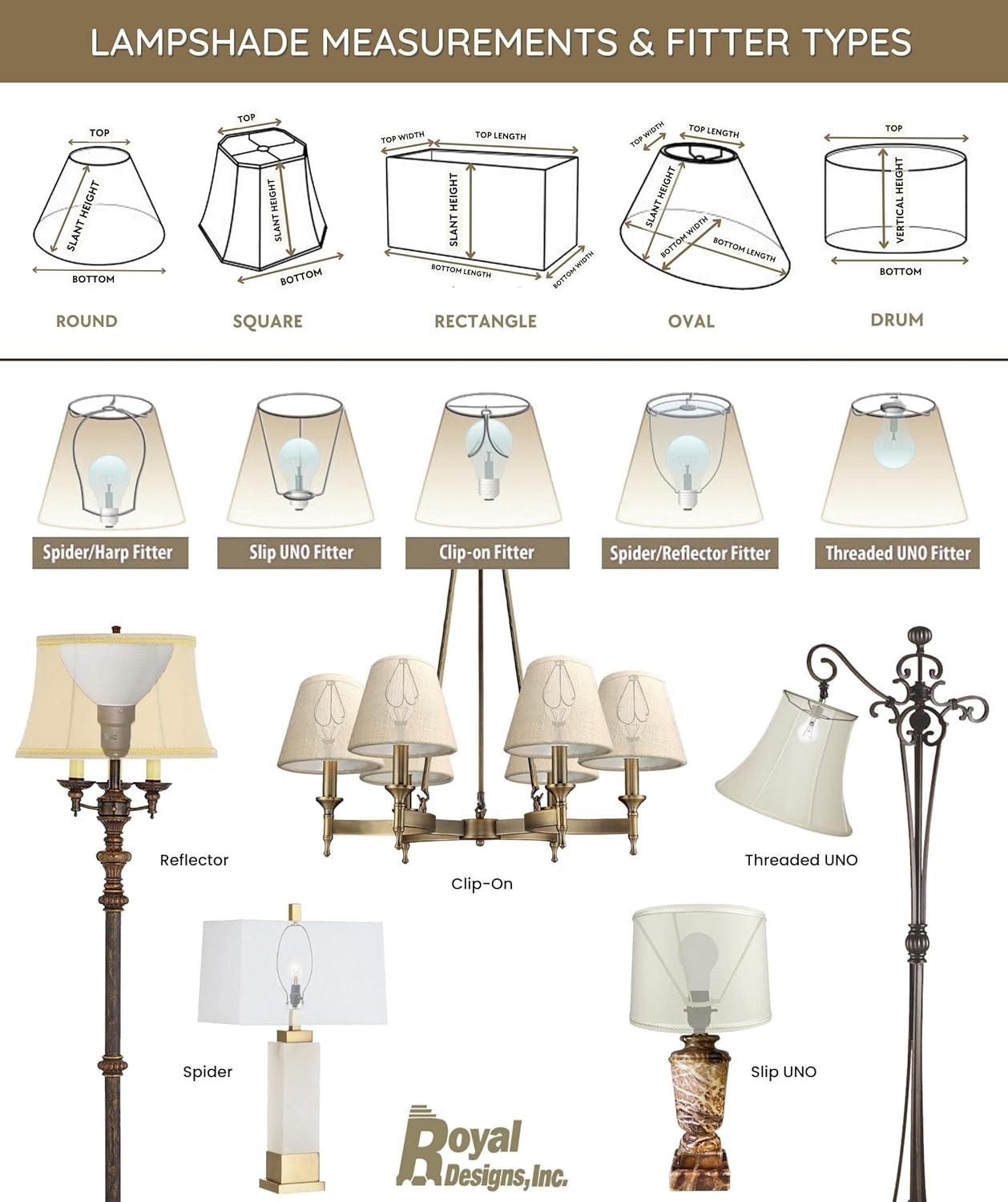 Royal Designs, Inc. Rectangle Hardback Lamp Shade, HB-613-12LNEG, Linen Eggshell, (5 x 10) x (8 x 12) x 9.5