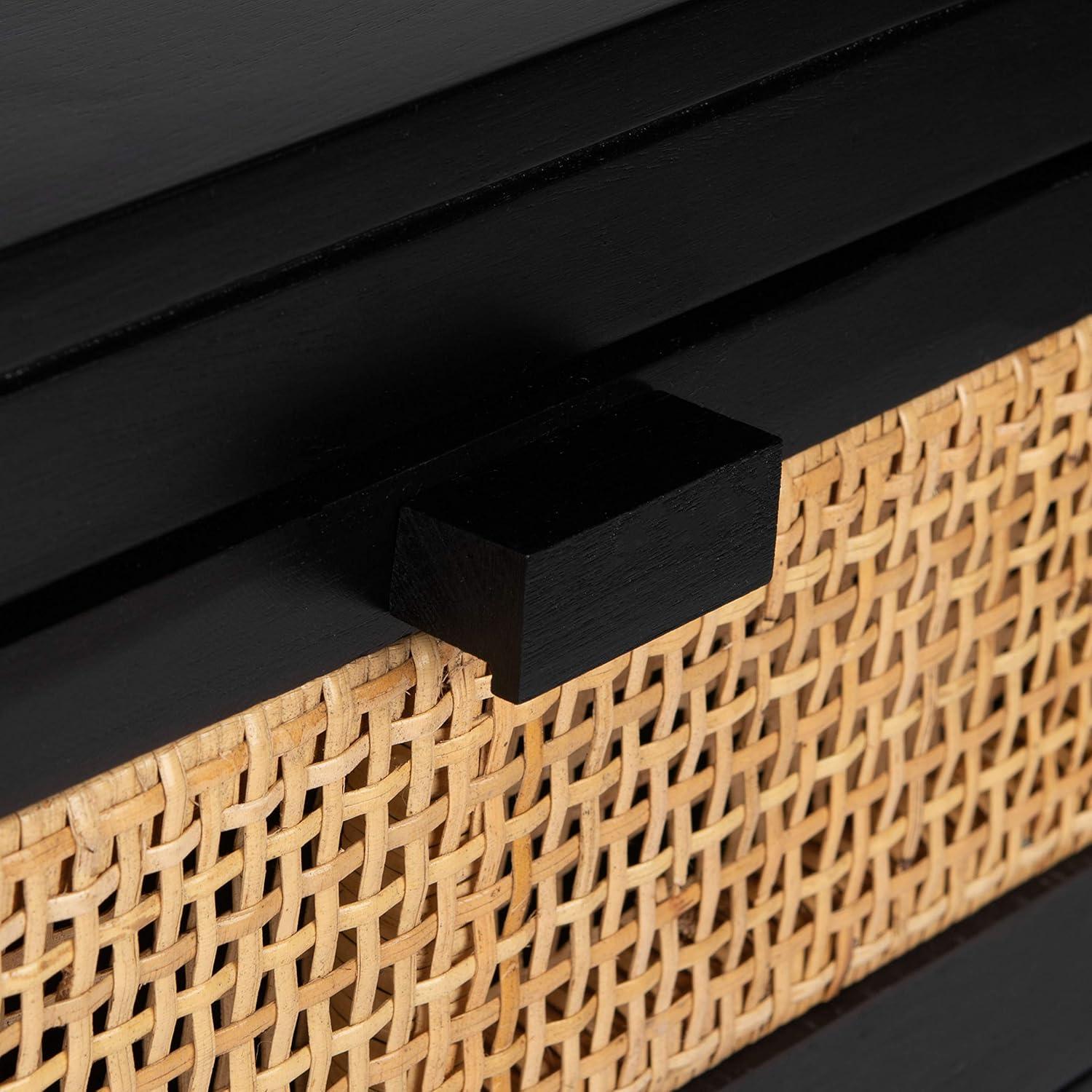 Miya 1 Drawer Nightstand - NST5012 - Black/Natural - Safavieh