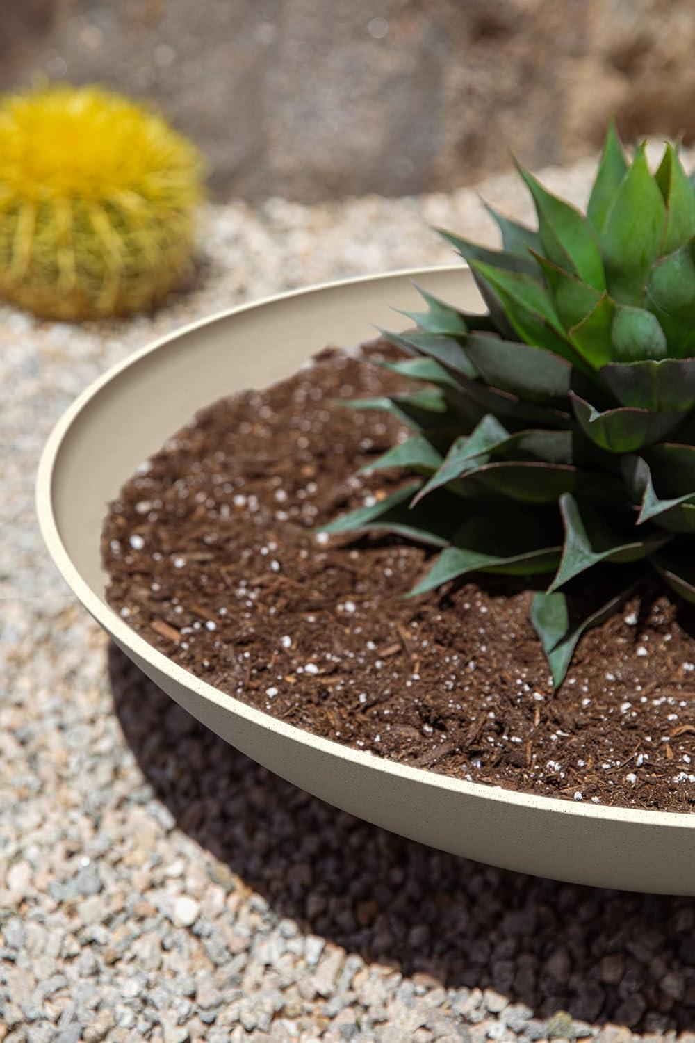 Veradek Mason Series Lane Bowl 24" Plastic-Stone Planter - Sand