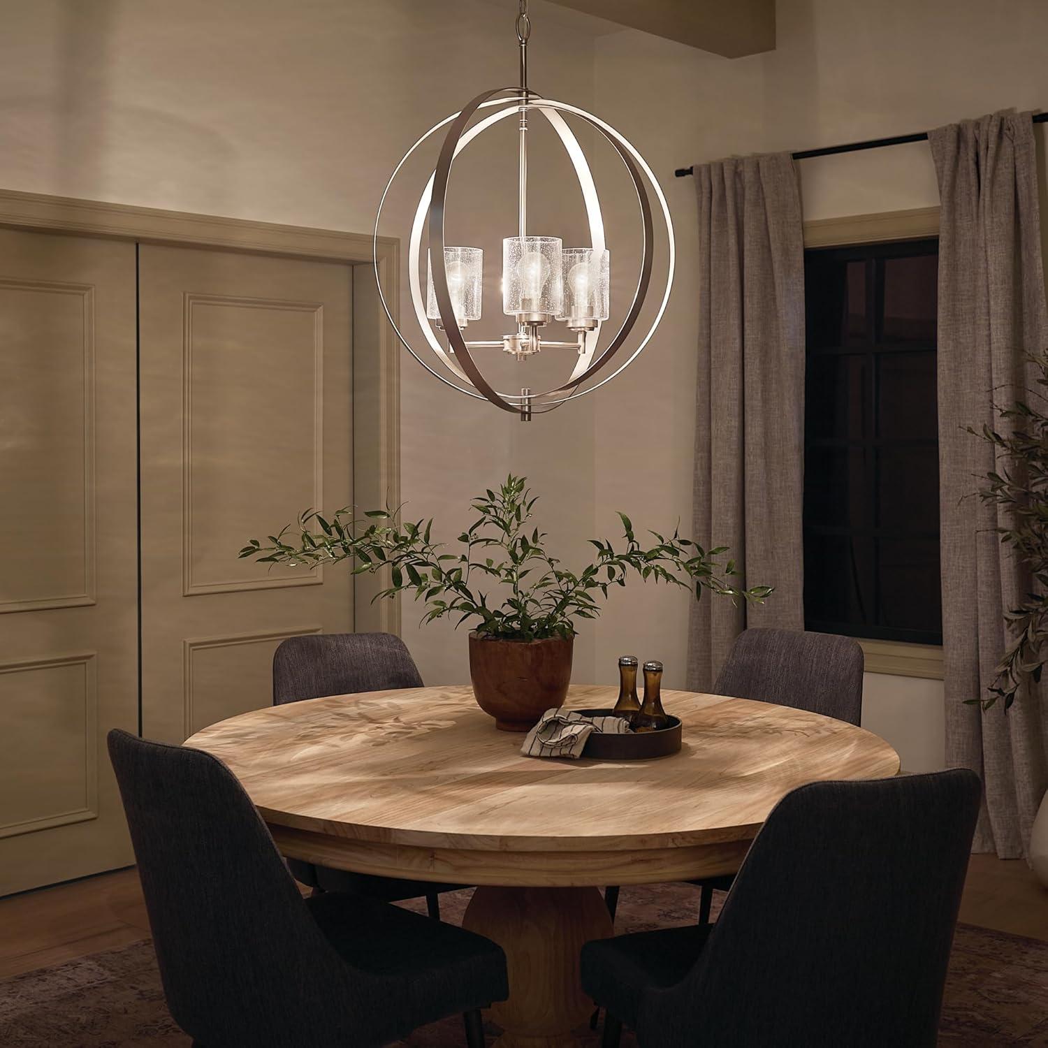 3 - Light Shaded Globe Chandelier