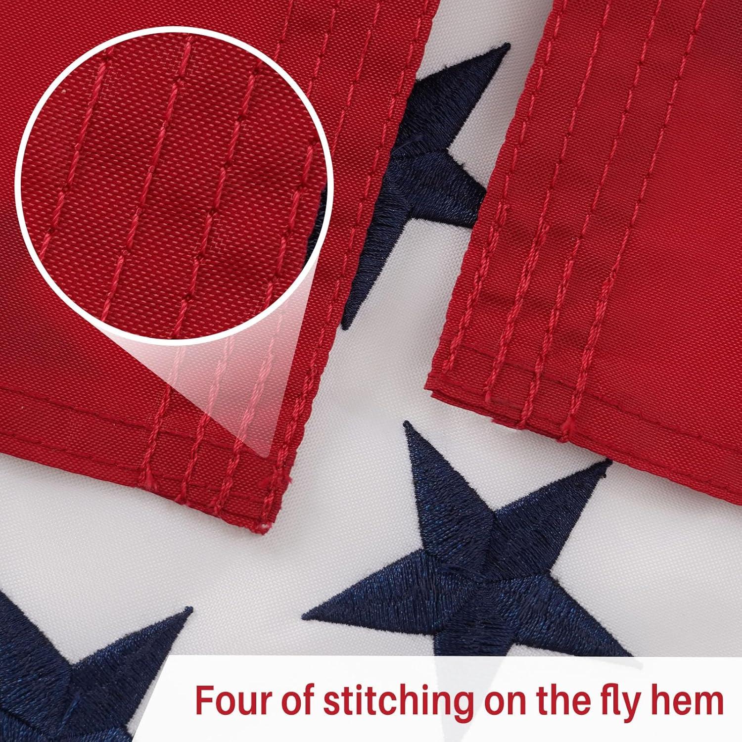 American flag USA flag 3x5FT-Embroidered Stars Flag Double Stitched Sewn Stripes Outdoors Indoors Heavy Duty flag Brass Grommets Banner