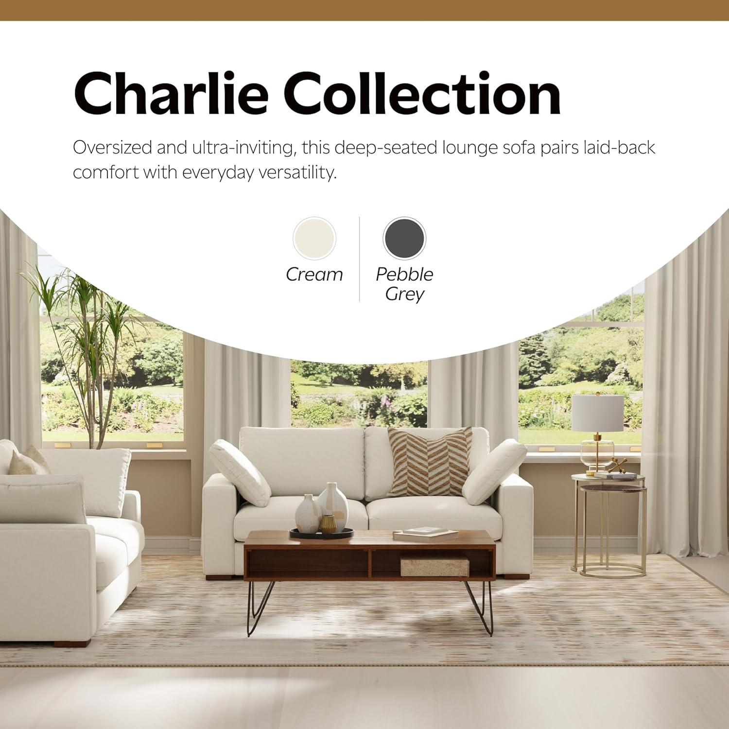 AllModern Tatum Deep Seater Sofa, Performance Fabric Couch for Living Room, Stain-Resistant Contemporary Sofa