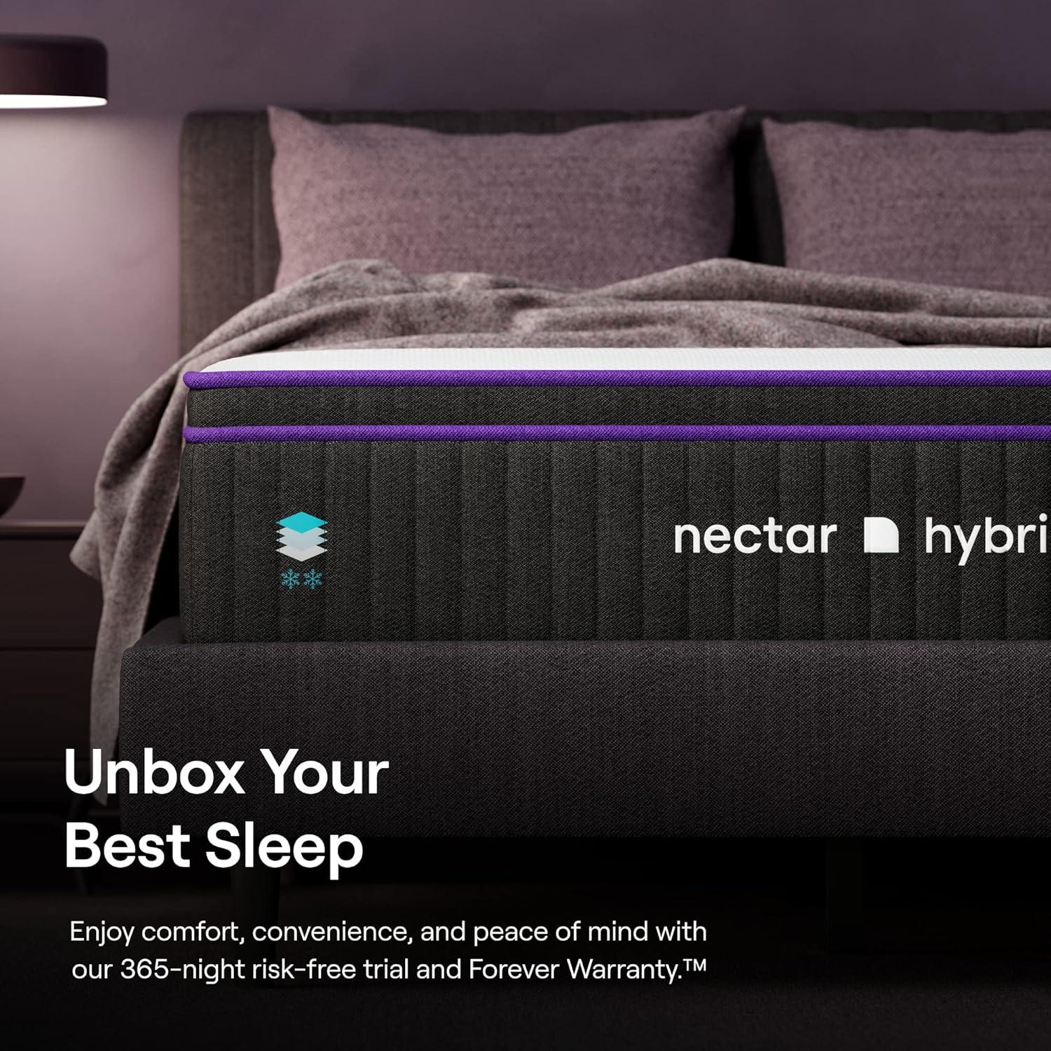 Nectar Premier Hybrid Twin Mattress 13 Inch - Medium Firm Memory Foam - Steel Springs - Heat Wicking Cooling Technology - 365-Night Trial - Forever Warranty