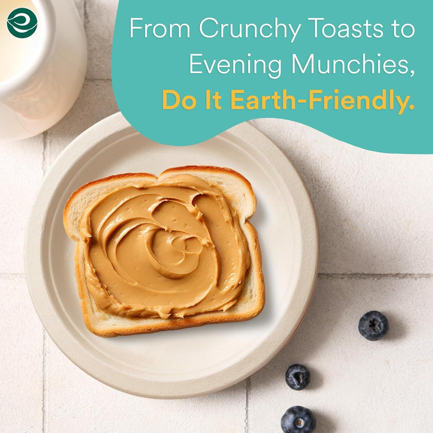 ECO SOUL 6 Inch Round [100-Pack] Tree Free Compostable Plates I Heavy-Duty Eco-Friendly Appetizer Plates I Biodegradable Sugarcane Eco Plates