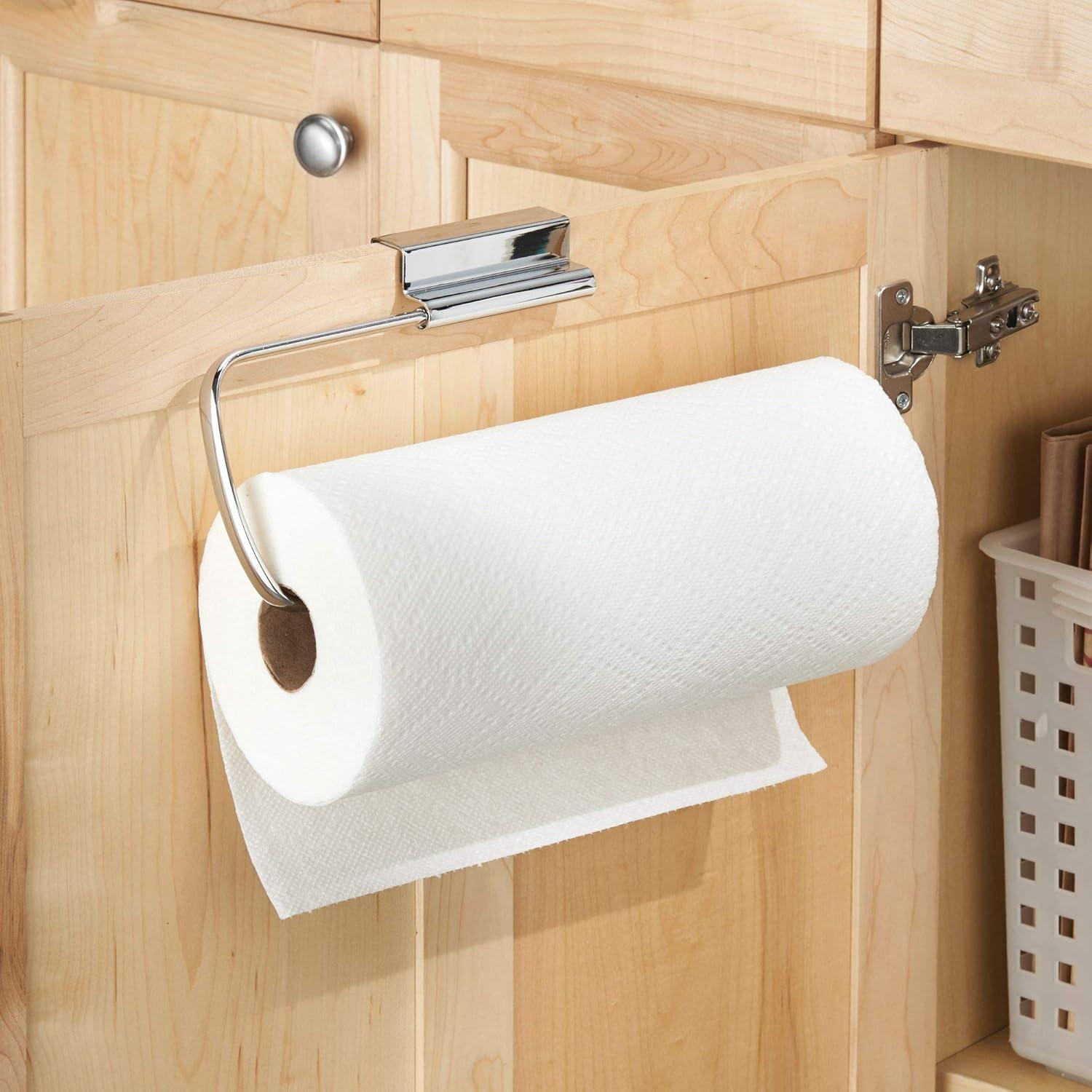 Stainless Steel Over-Cabinet Paper Towel Holder with Foam Backing