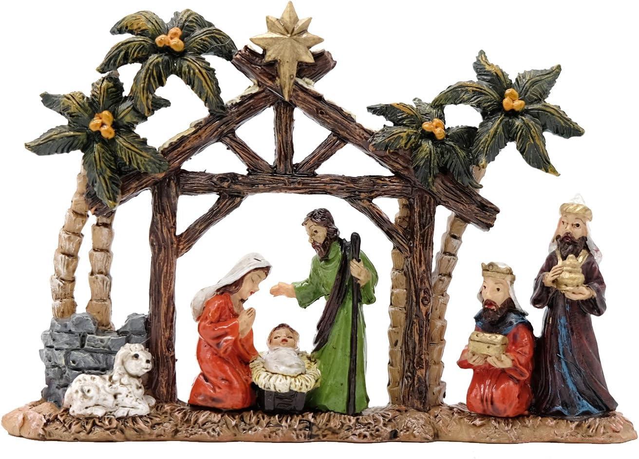 Eldnacele Musical Snow Globe Lantern with Timer, Lighted USB/Battery Operated Swirling Singing Water Glittering Lantern, Snow Globes for Adults and Kids Christmas Decoration - Nativity