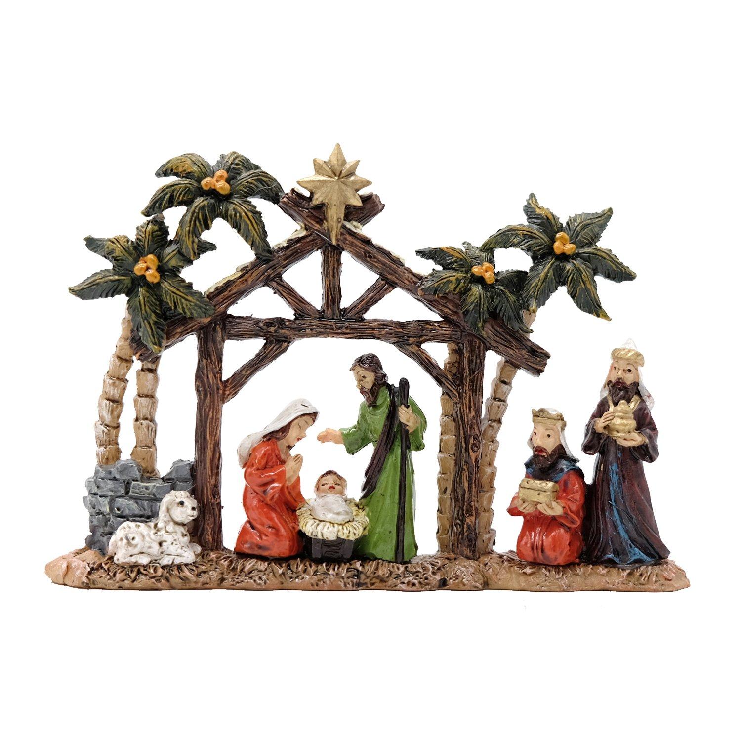 Eldnacele Musical Snow Globe Lantern with Timer, Lighted USB/Battery Operated Swirling Singing Water Glittering Lantern, Snow Globes for Adults and Kids Christmas Decoration - Nativity