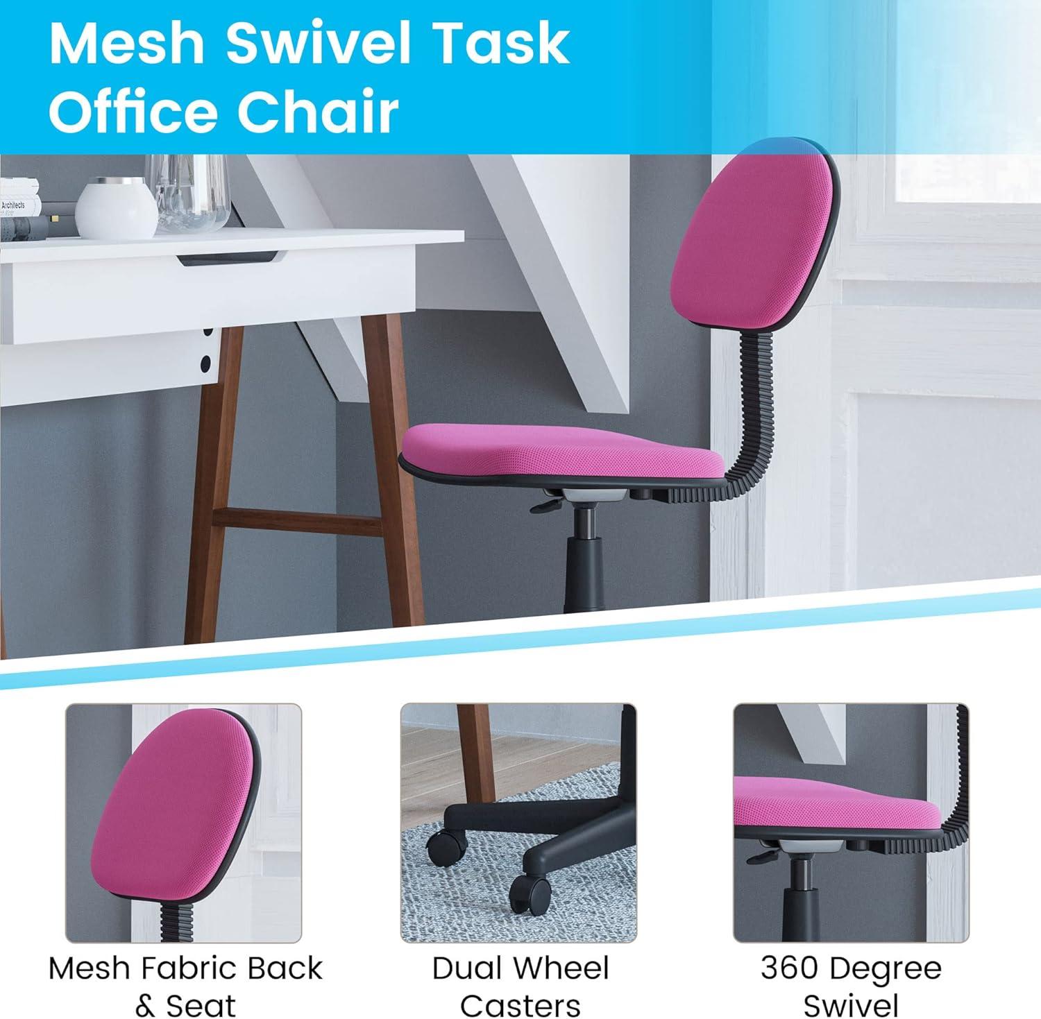 Dark Pink Mesh Low Back Swivel Task Chair