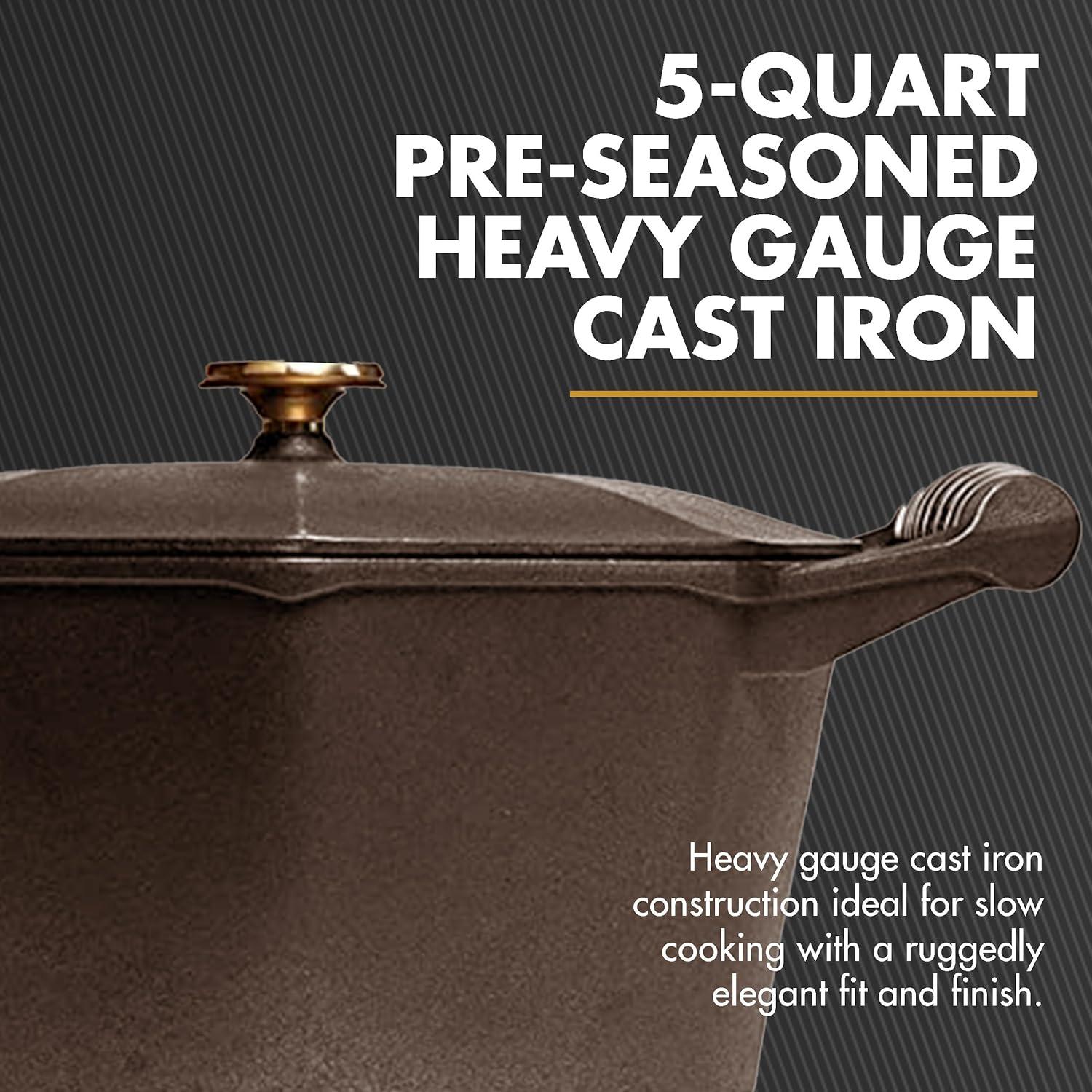 FINEX 5 Quart Cast Iron Dutch Oven