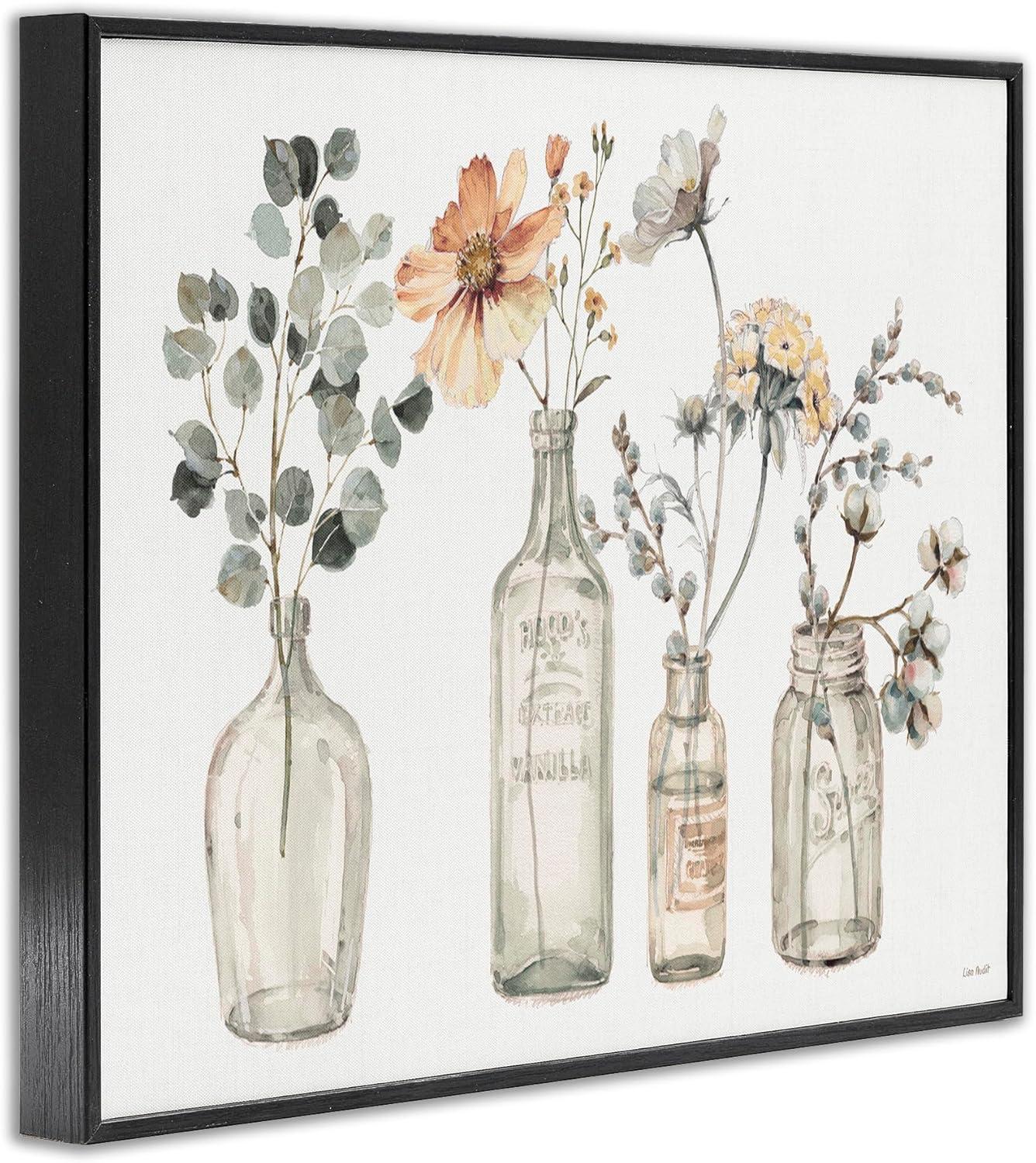 Stupell Industries Antique Floral Bouquets Flowers Glass Jar Painting