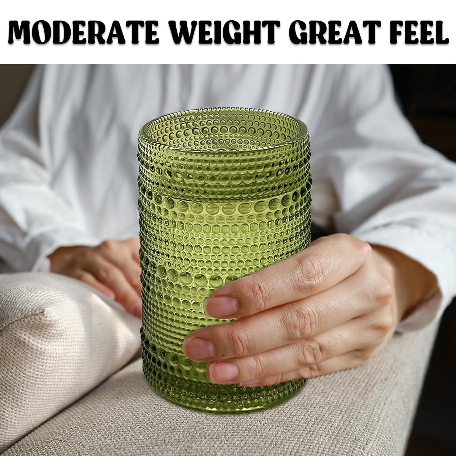 Vintage Glassware Drinking Glass Set of 6, Nailhead Glass