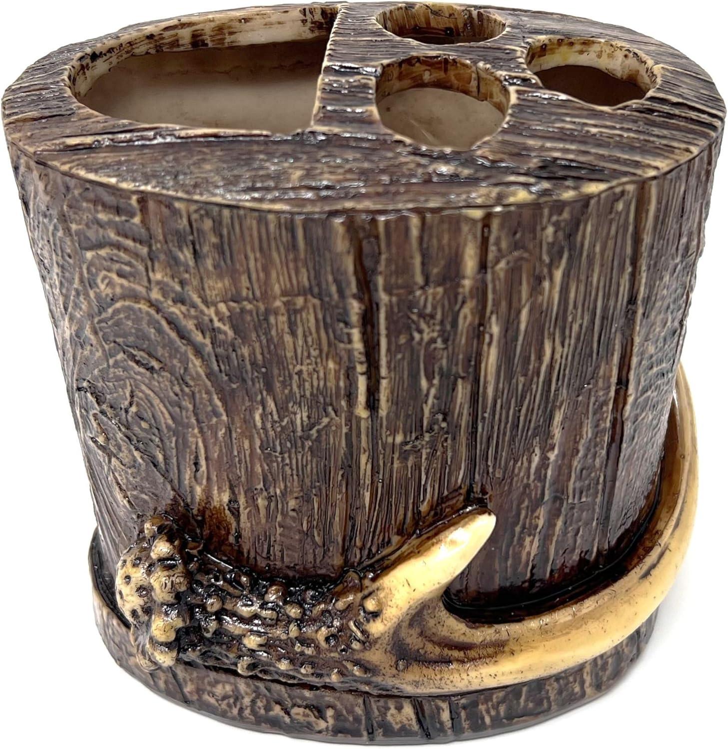 Paseo Road by HiEnd Accents Brown Resin Antler Rustic Cabin Lodge Toothbrush Holder