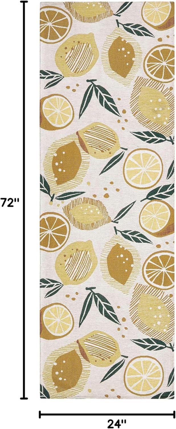 TOWN & COUNTRY LUXE Livie Fresh Lemon Everwash Washable Kitchen Mat