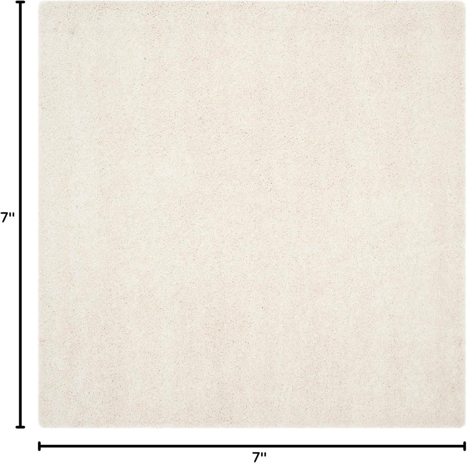 Milan Shag SG180 Power Loomed Indoor Area Rug - Ivory - 7'x7' - Safavieh