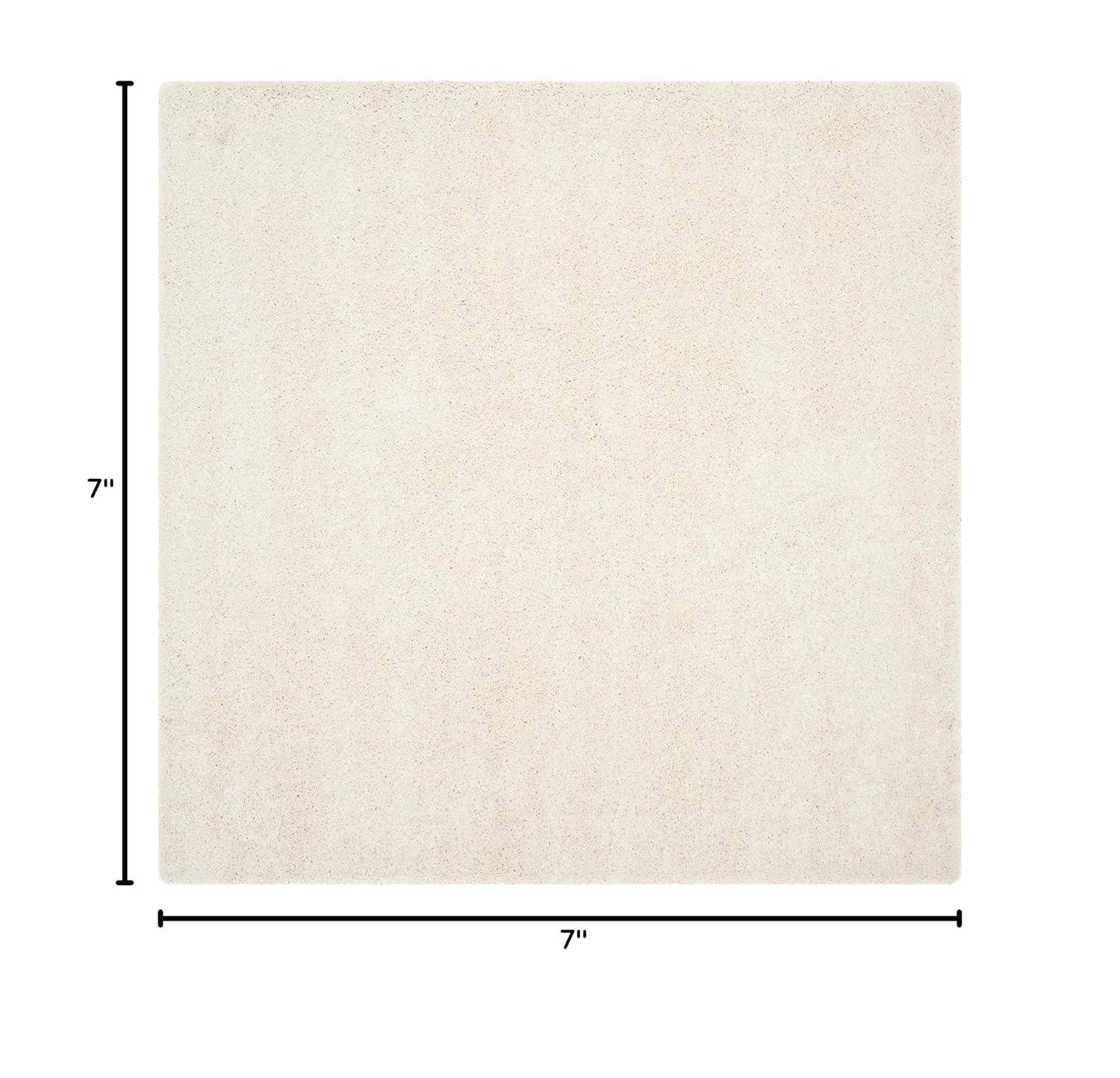 Milan Shag SG180 Power Loomed Indoor Area Rug - Ivory - 7'x7' - Safavieh