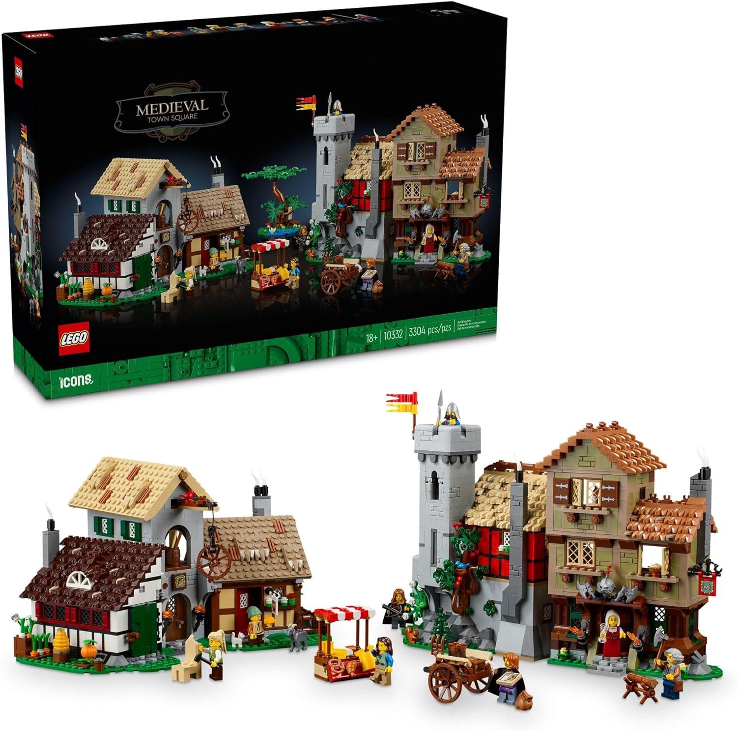 LEGO Icons Medieval Town Square Build and Display Castle Set 10332