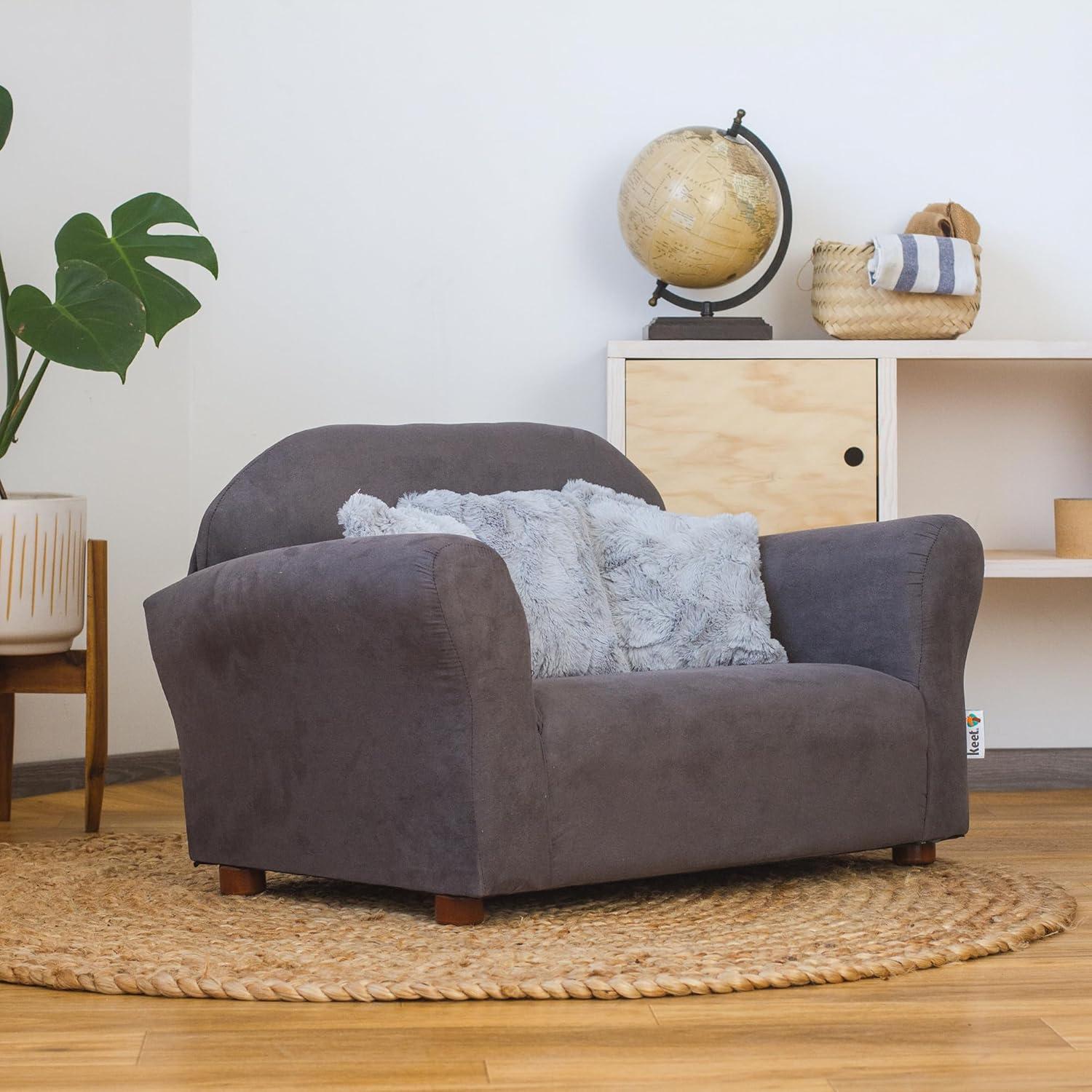 Keet Keet Plush Sofa Microsuede Charcoal/Gray