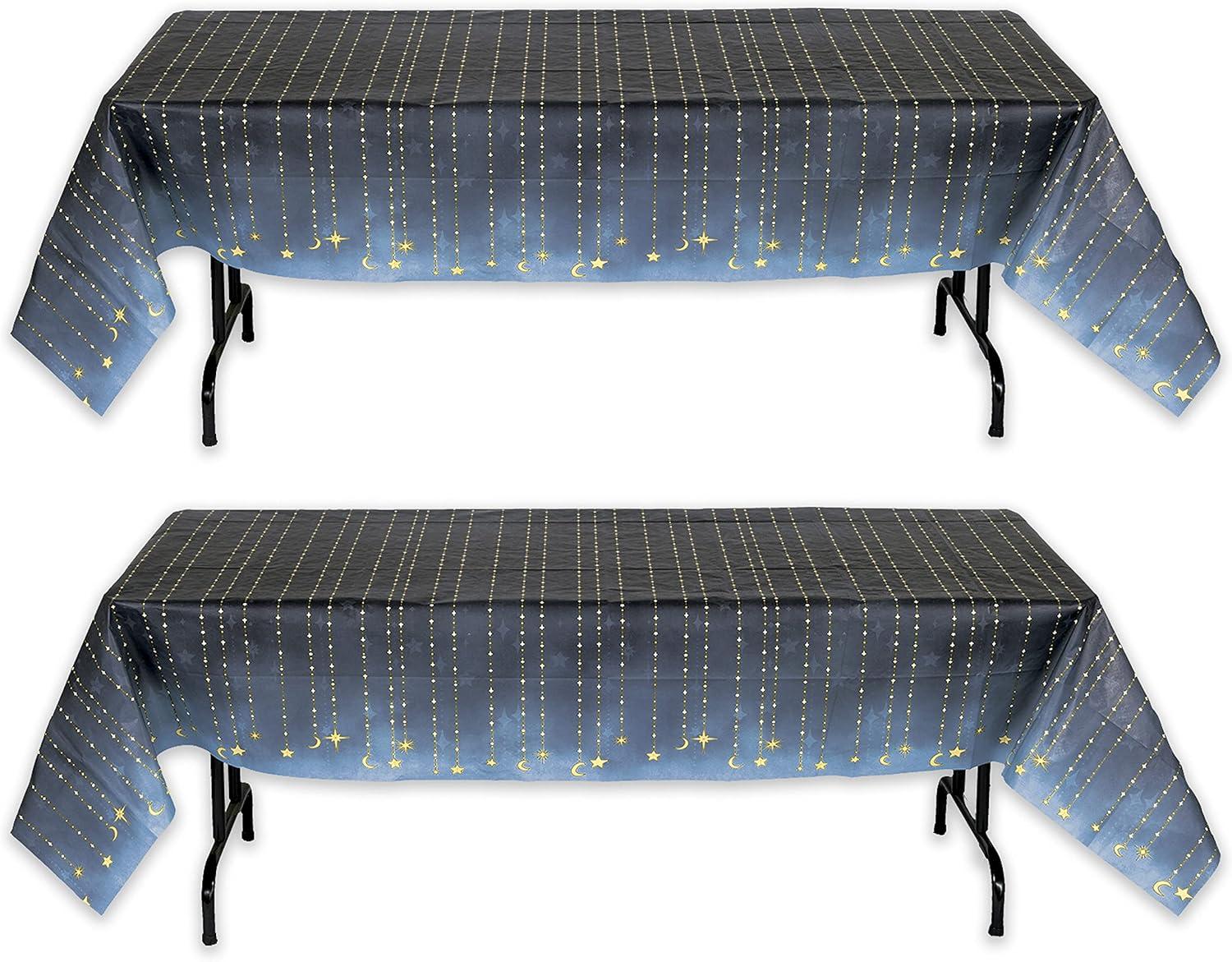 Starry Night Rectangular Black and Blue Paper Tablecover