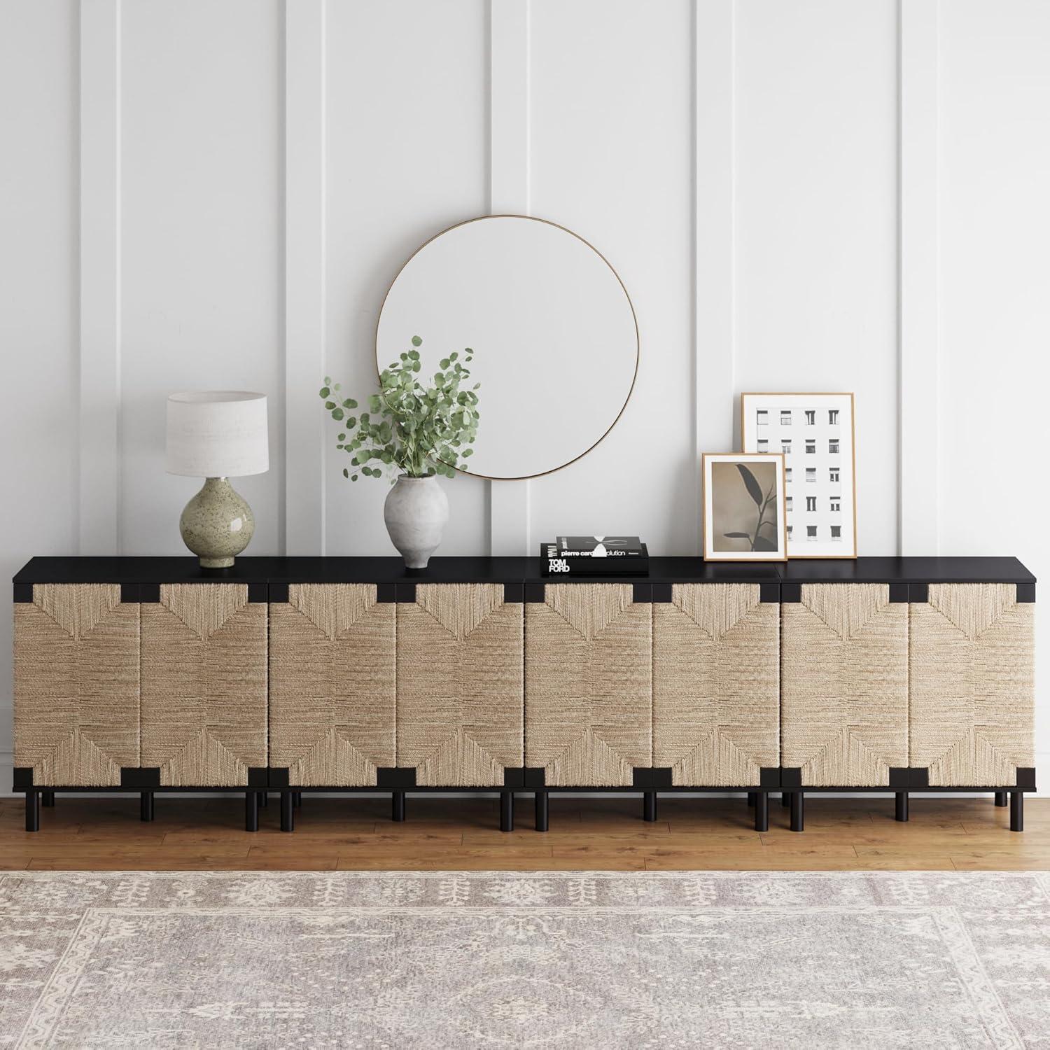 Shellie Solid Wood 2 - Door Accent Cabinet Set or TV Stand