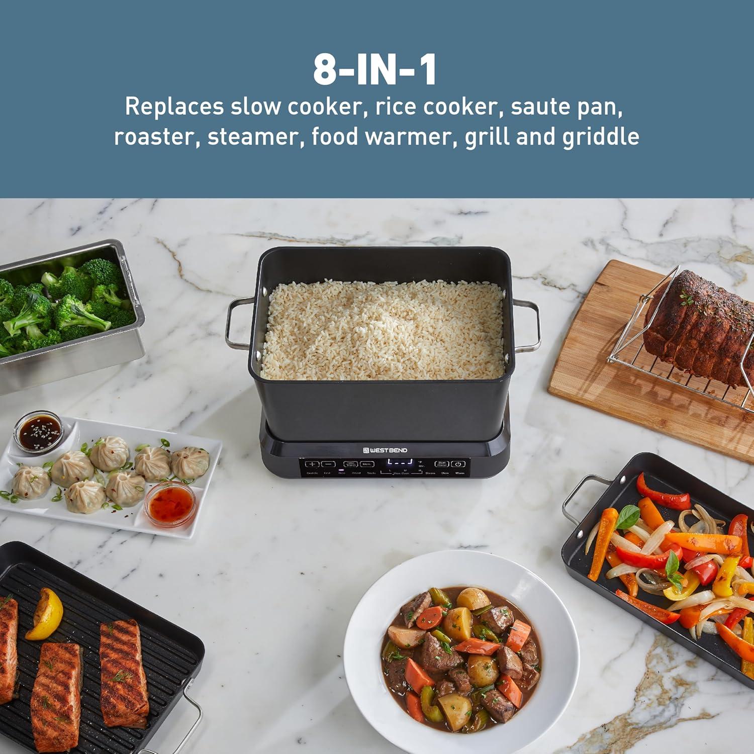 West Bend 6-Quart Black Non-Stick Versatility Cooker with Digital Display