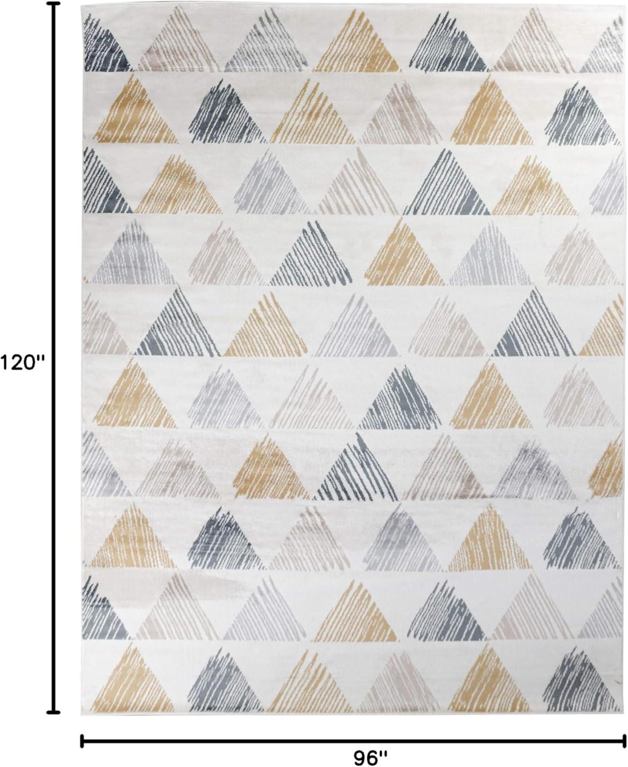 Superior Indoor Area Rug for Living/Dining/Family Room, Bedroom, Kitchen, Playroom, Durable Rug for Home and Office, On Tile & Carpet, Modern Geometric Casual, Adrija Collection - 8' x 10', Bone