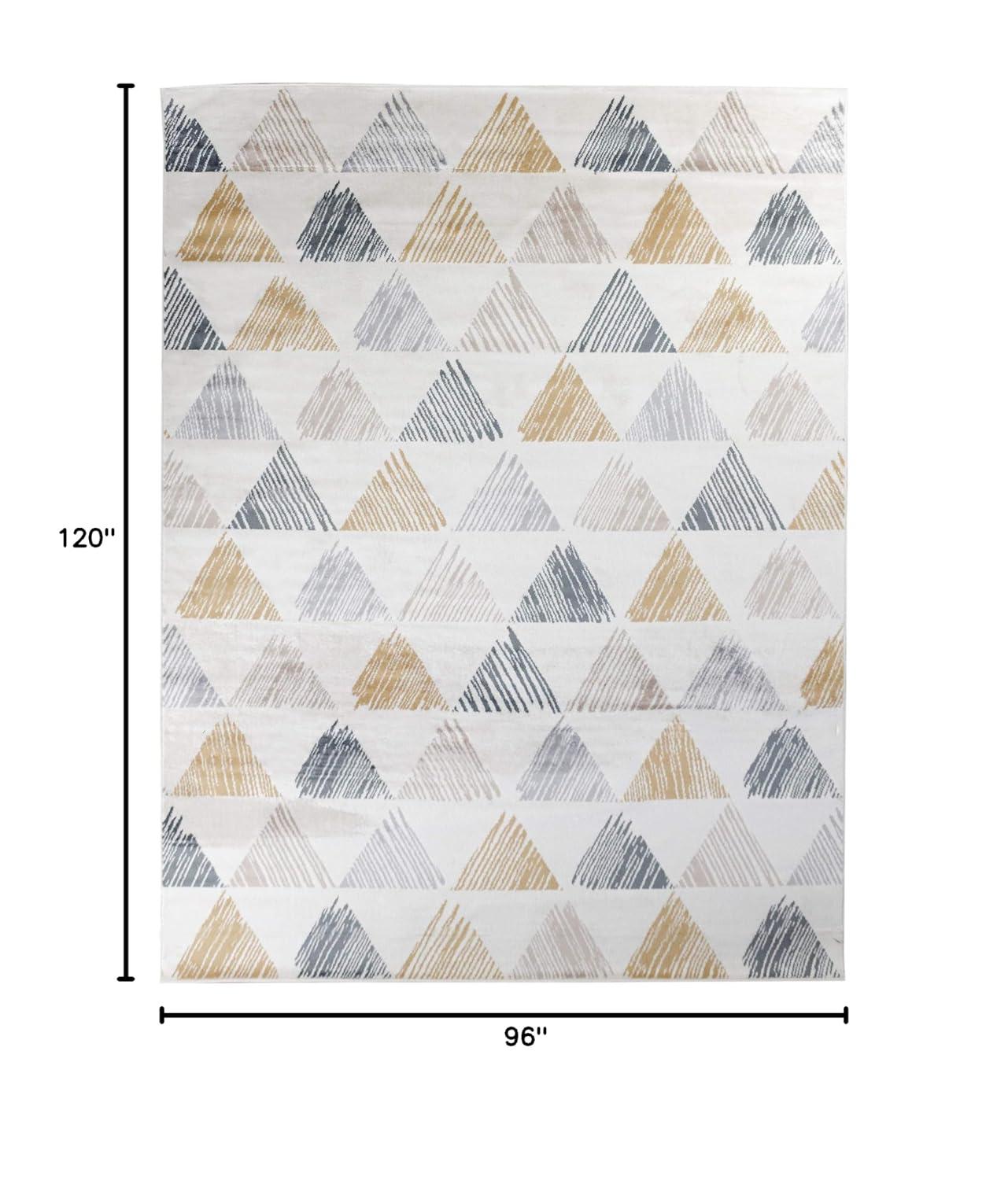 Superior Indoor Area Rug for Living/Dining/Family Room, Bedroom, Kitchen, Playroom, Durable Rug for Home and Office, On Tile & Carpet, Modern Geometric Casual, Adrija Collection - 8' x 10', Bone