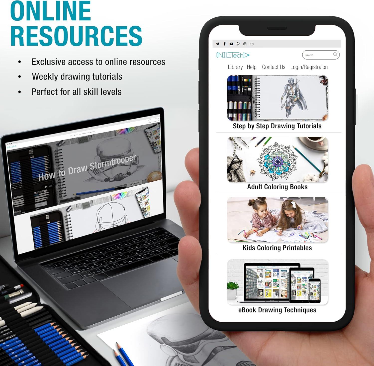 NIL - Tech70 Sheets Premium Toned Tan Sketchbook - 9x12 inches (107 lb/175 GSM) Spiral Bound Drawing Paper Pad for Markers, Colored Pencils, Chalk, Oil Pastels, Charcoal Pencils and Graphite