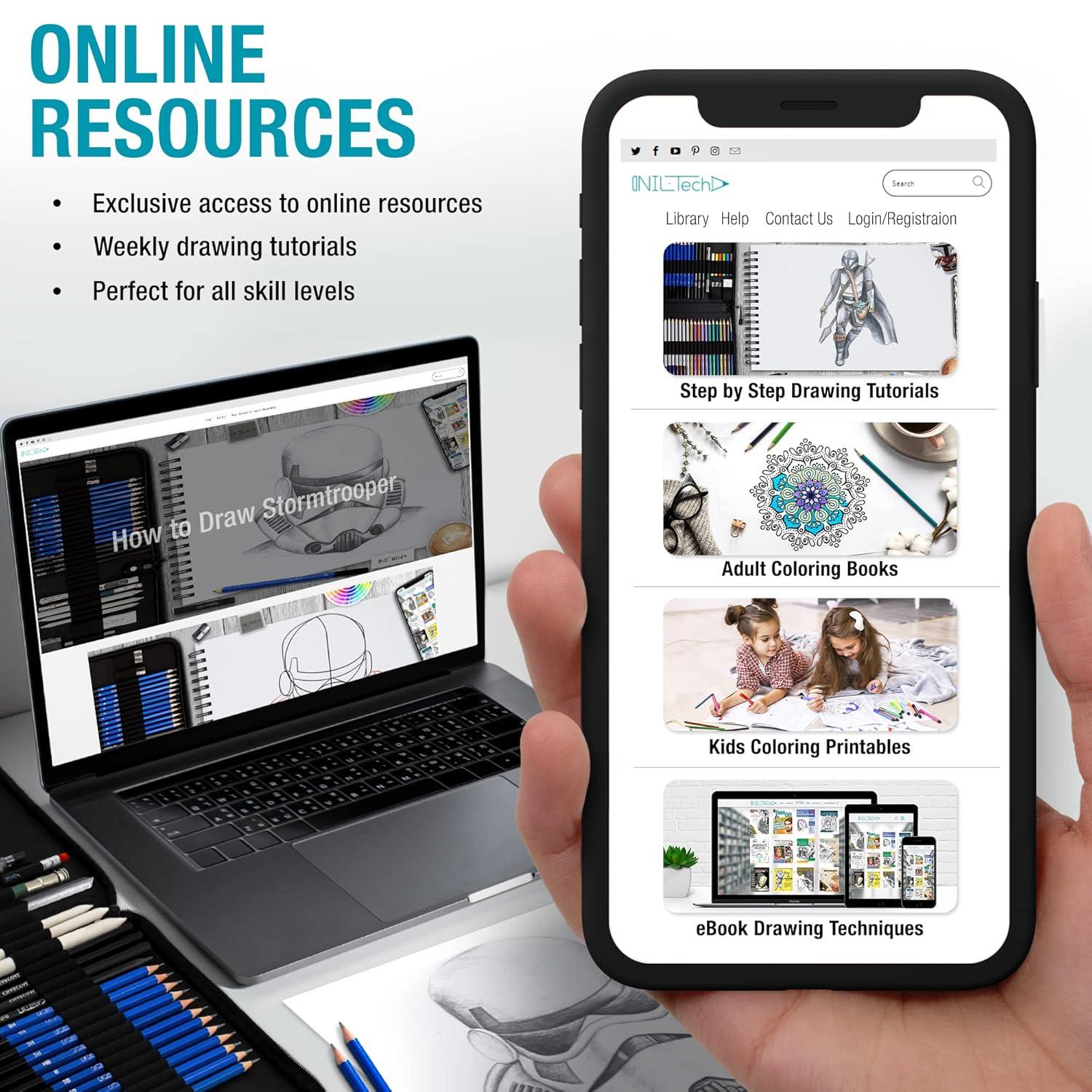 NIL - Tech70 Sheets Premium Toned Tan Sketchbook - 9x12 inches (107 lb/175 GSM) Spiral Bound Drawing Paper Pad for Markers, Colored Pencils, Chalk, Oil Pastels, Charcoal Pencils and Graphite