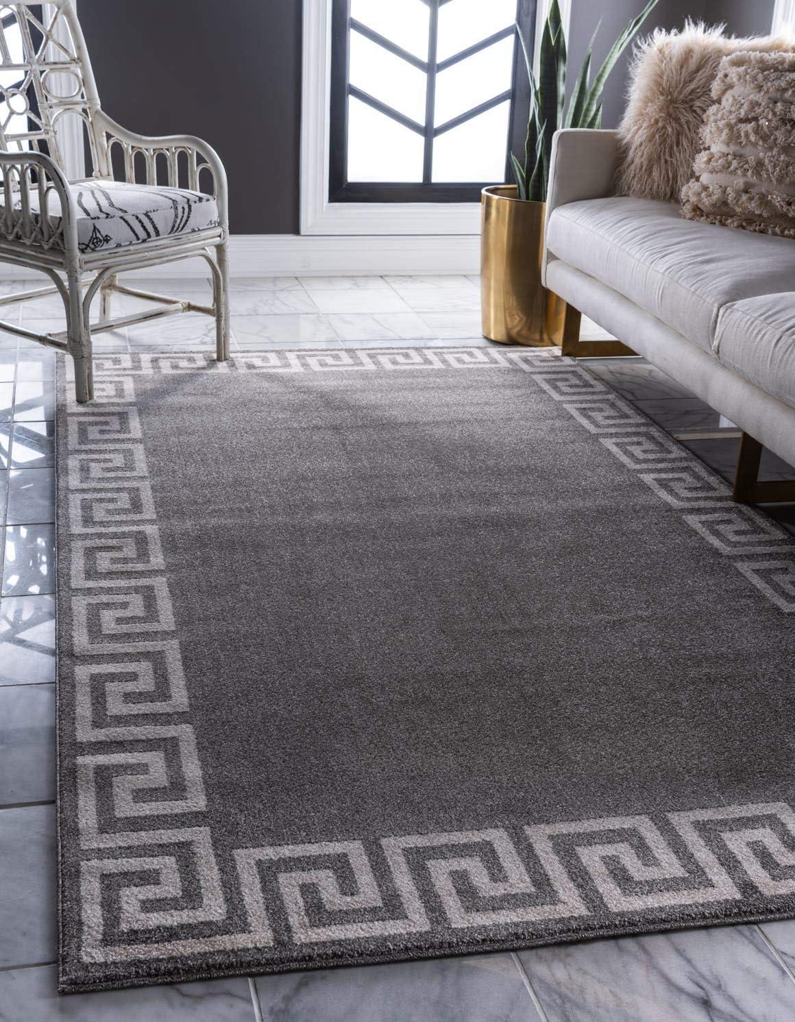 Unique Loom Athens Collection Area Rug - Modern (7' 1" x 10' Rectangle Gray/Beige)