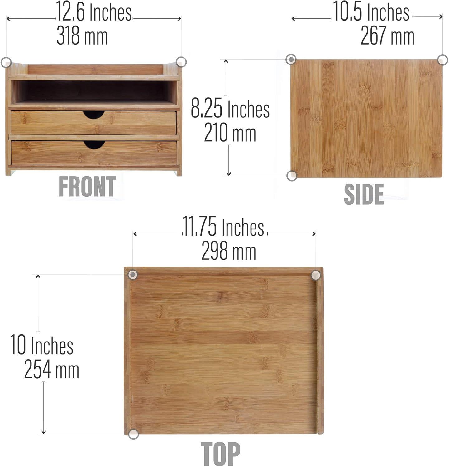 Prosumer'S Choice 3-Tier Bamboo Desktop Organizer With Us Letter Size Drawers for Home
