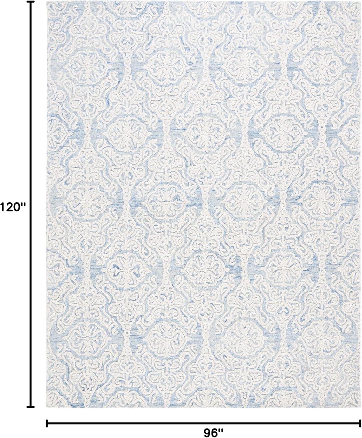 Blossom BLM112 Hand Tufted Indoor Area Rug - Blue/Ivory - 8'x10' - Safavieh