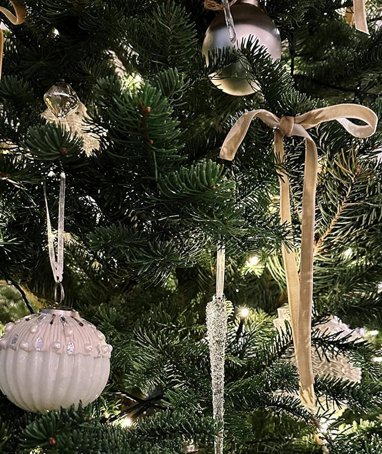 SIMISI RIBBON 24 Pcs Velvet Christmas Tree Bows Door Garland Decor Vintage Wreath Bow (3/8'' Wide, 5 * 7 inch)