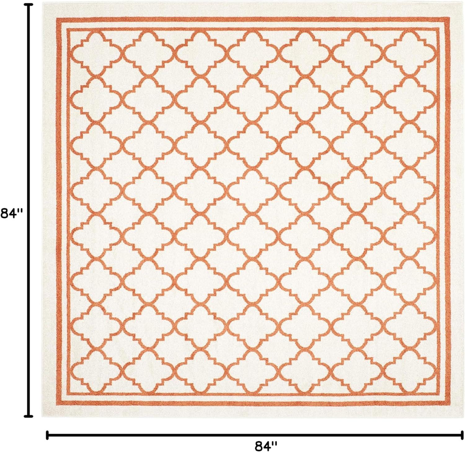 Amherst AMT422 Power Loomed Indoor Area Rug - Beige/Orange - 7'x7' - Safavieh