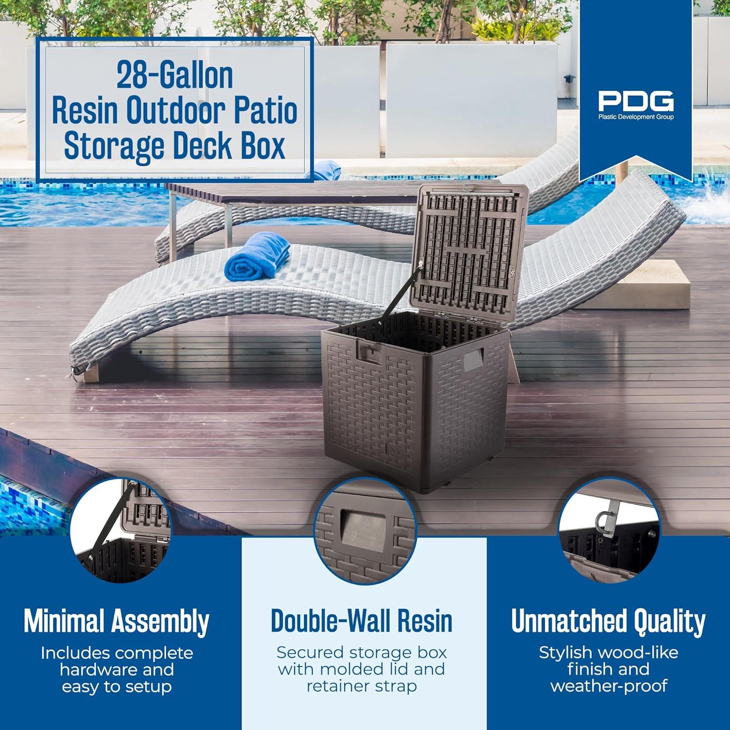 Plastic Development Group Plastic Development Group 19.5'' W 28 Gallons Water Resistant Resin Deck Box in Brown