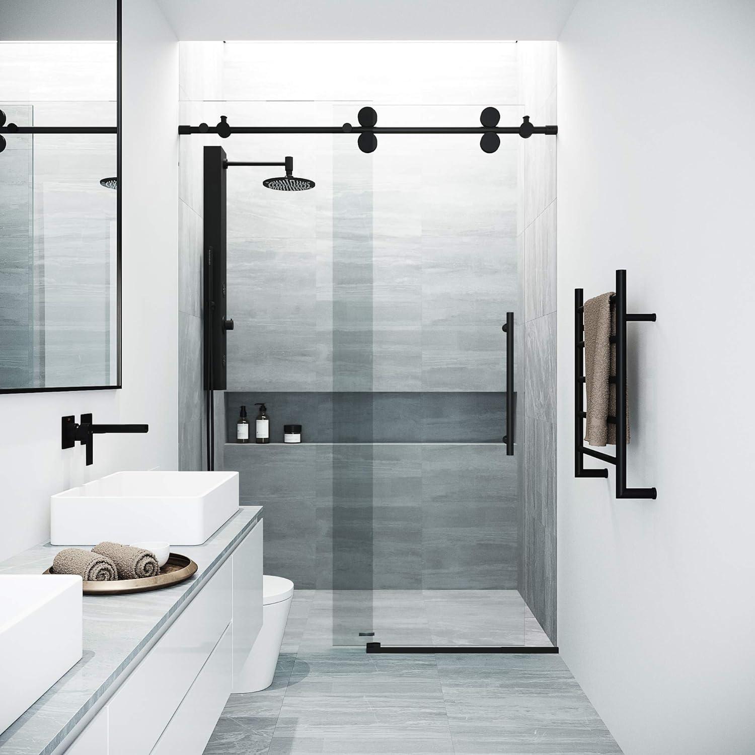 Elan 60-64" W x 74" H Sliding Frameless Shower Door with 3/8" Clear Glass